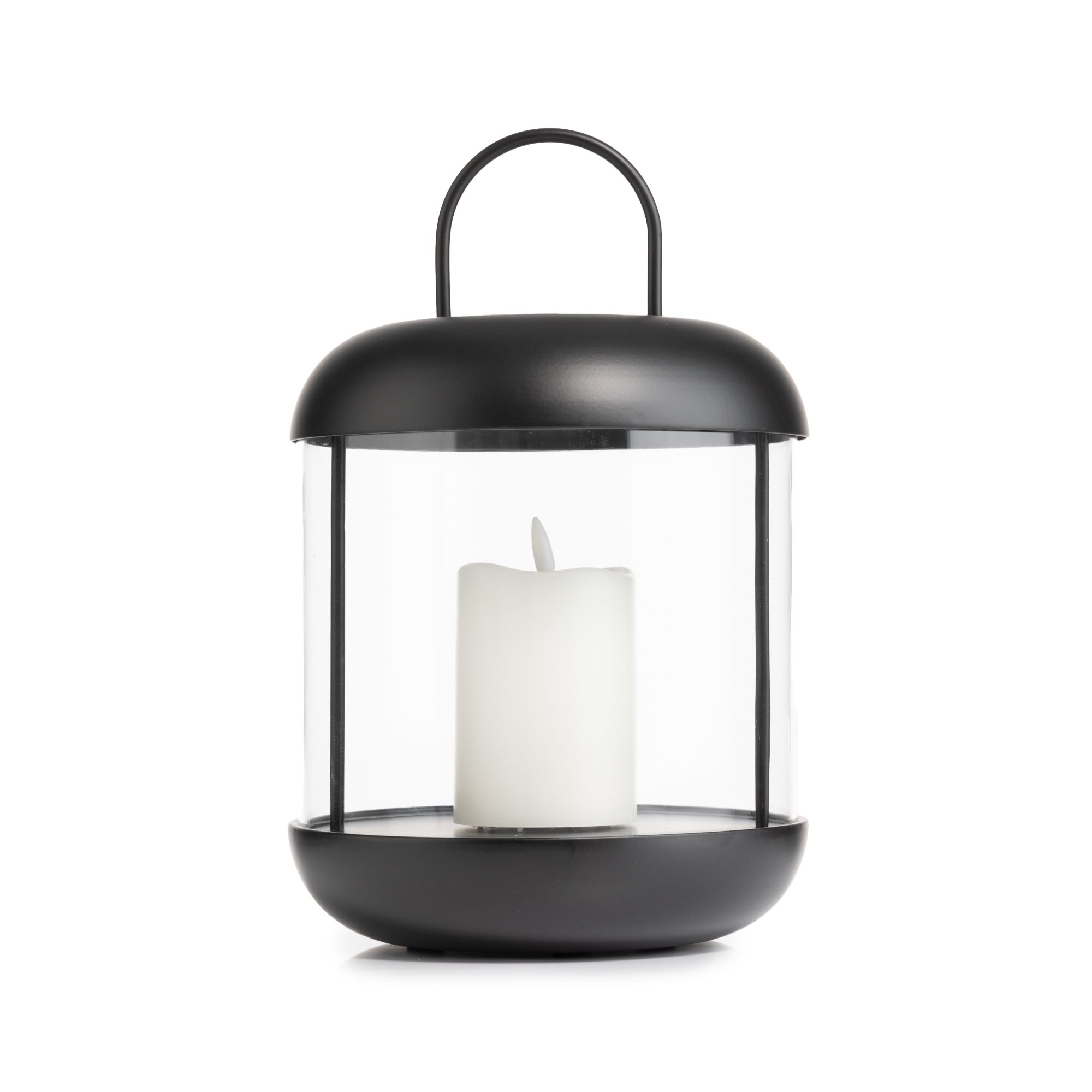 ELAMBIA Design-Laterne Acrylglas & Metall inkl. LED Kerze dekorierbar