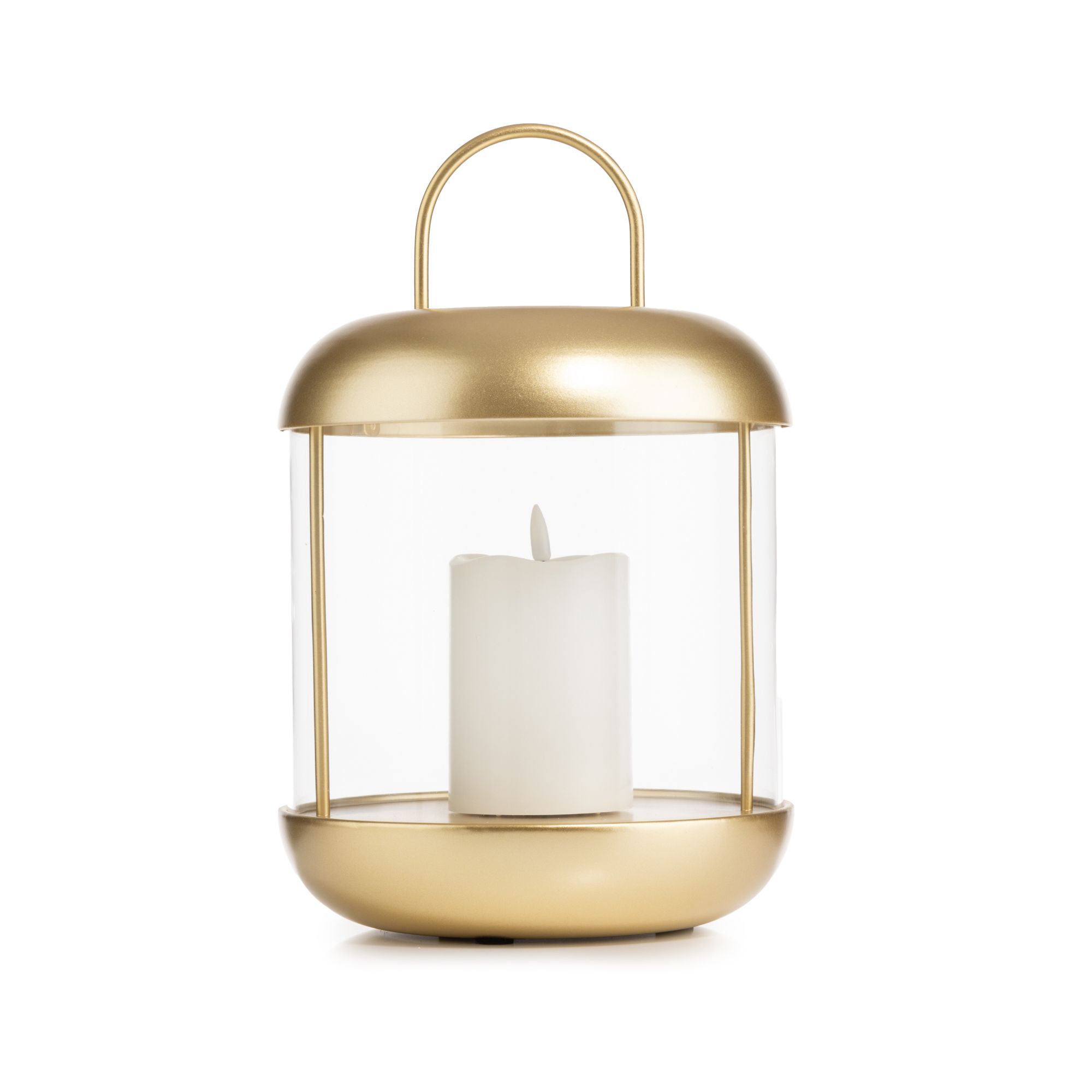 ELAMBIA Design-Laterne Acrylglas & Metall inkl. LED Kerze dekorierbar