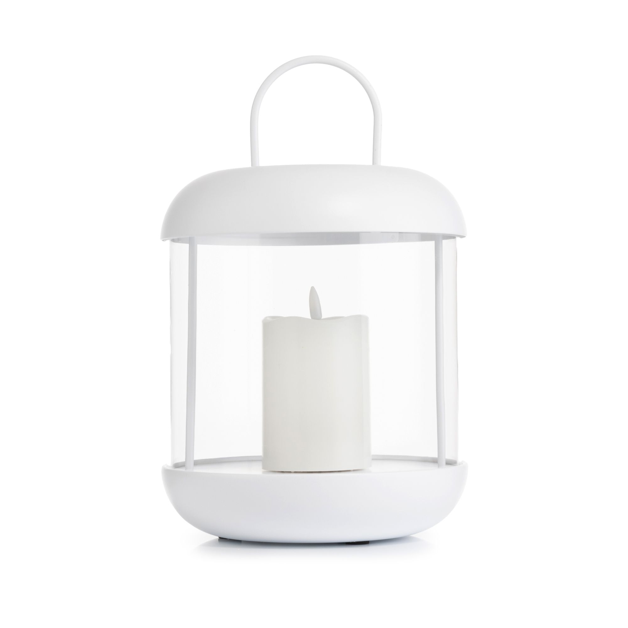 ELAMBIA Design-Laterne Acrylglas & Metall inkl. LED Kerze dekorierbar