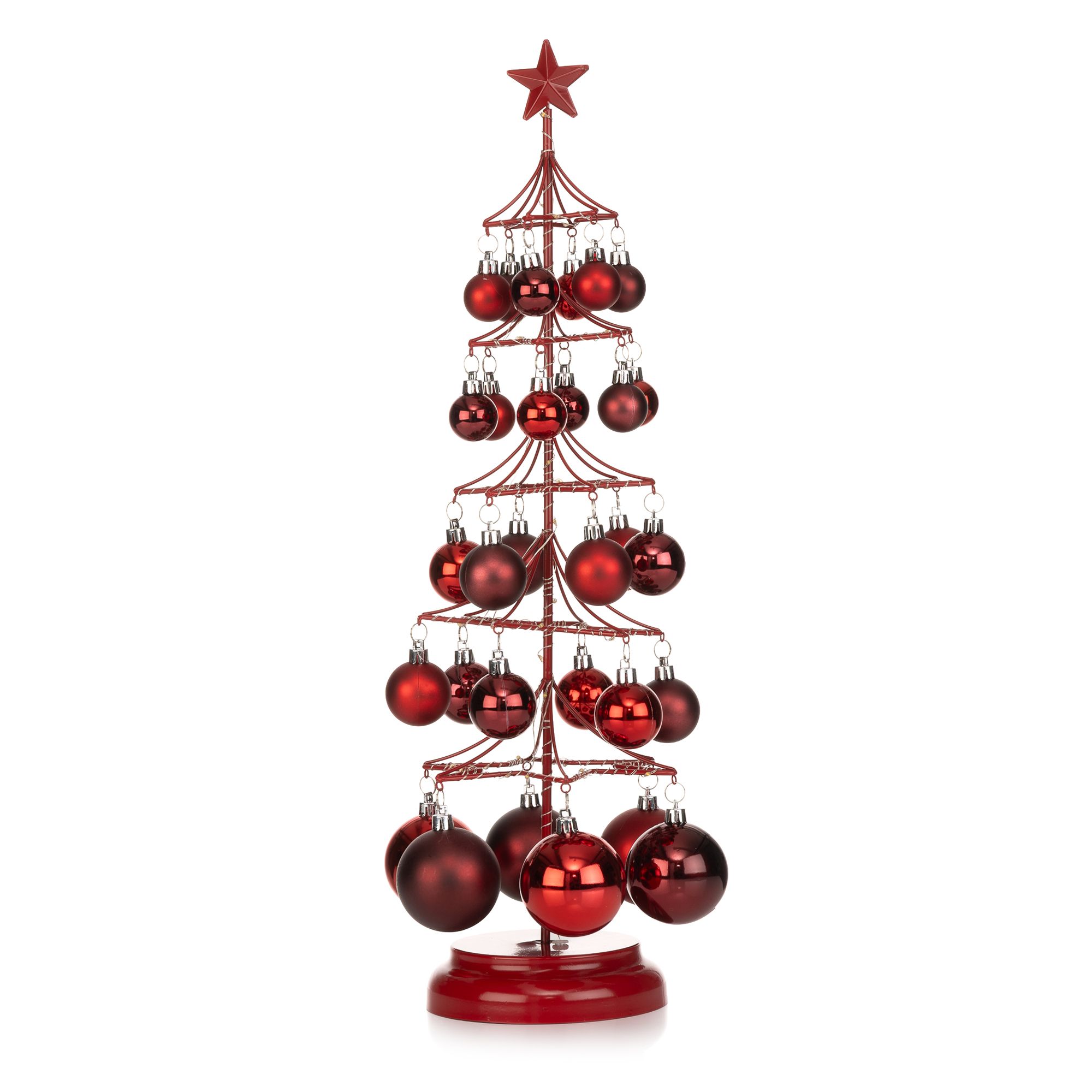 LUMIDA Xmas Deko-Kugelbaum Metall & Kunststoff 50 LEDs, Timer Höhe 54cm, Ø 15cm