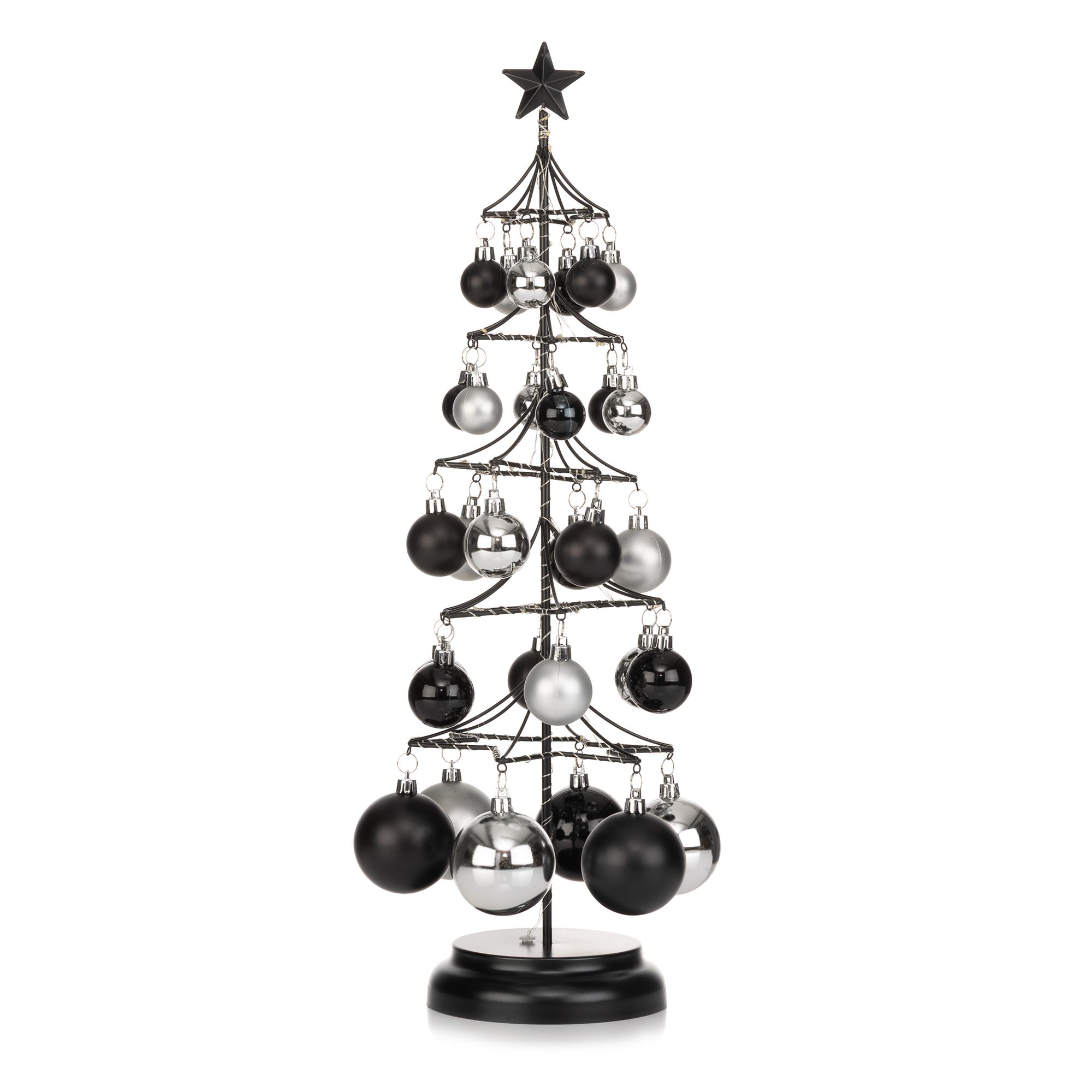 LUMIDA Xmas Deko-Kugelbaum Metall & Kunststoff 50 LEDs, Timer Höhe 54cm, Ø 15cm