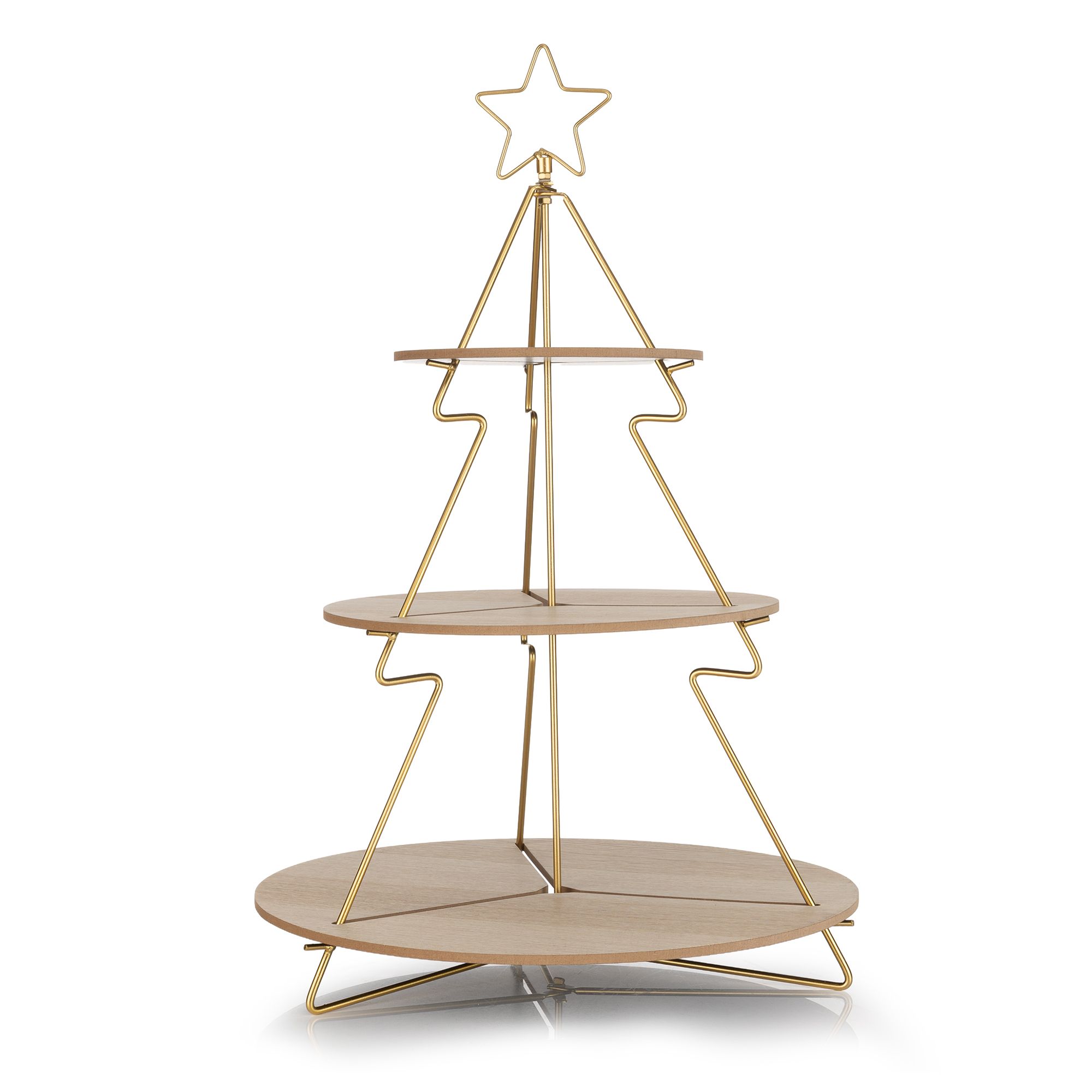 ABELLA Xmas Etagere m. 3 Etagen Tannenbaum-Optik wendbare Böden Höhe 58,5cm