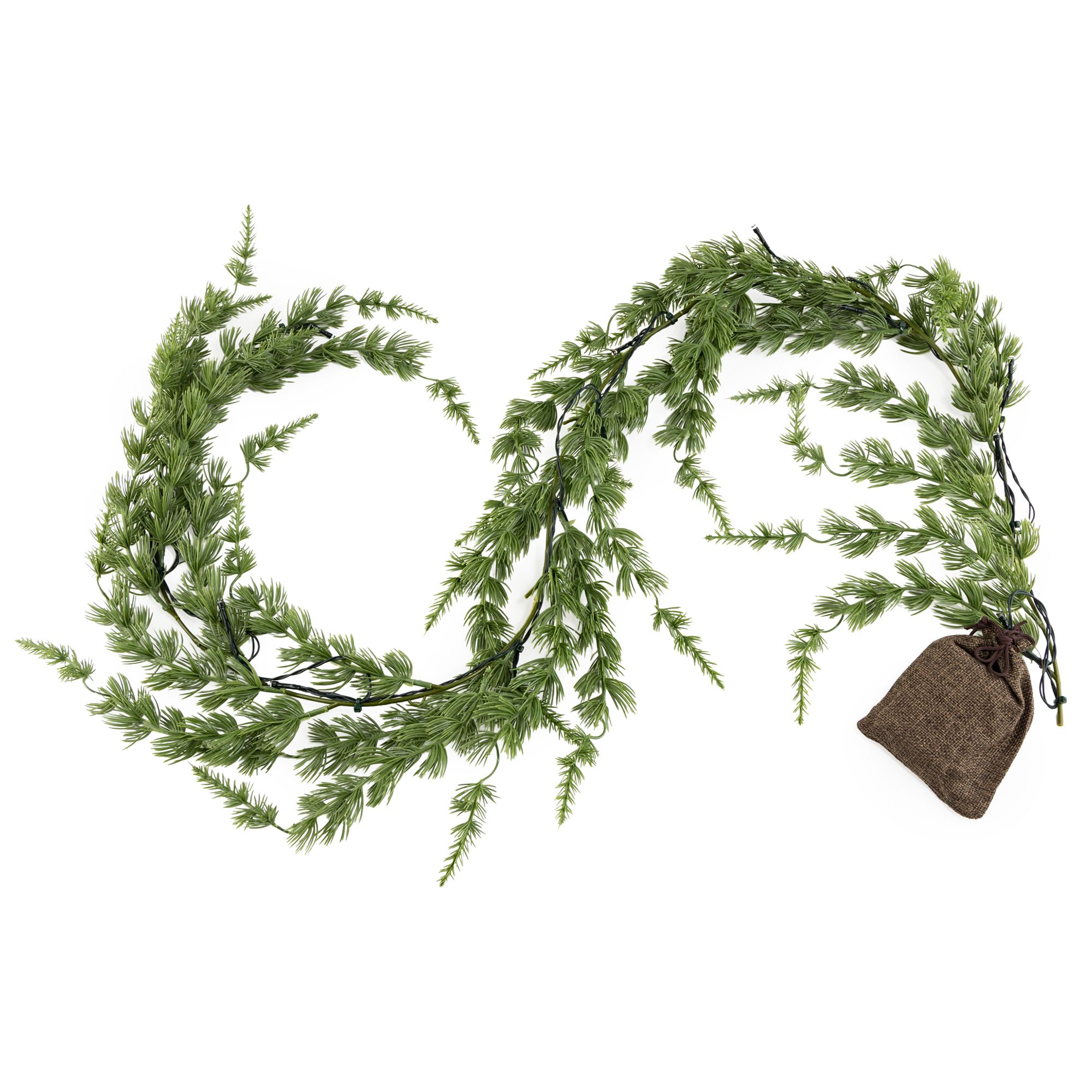 LUMIDA Xmas LED-Girlande Grünzweige outdoorgeeignet Timer, Länge 150cm