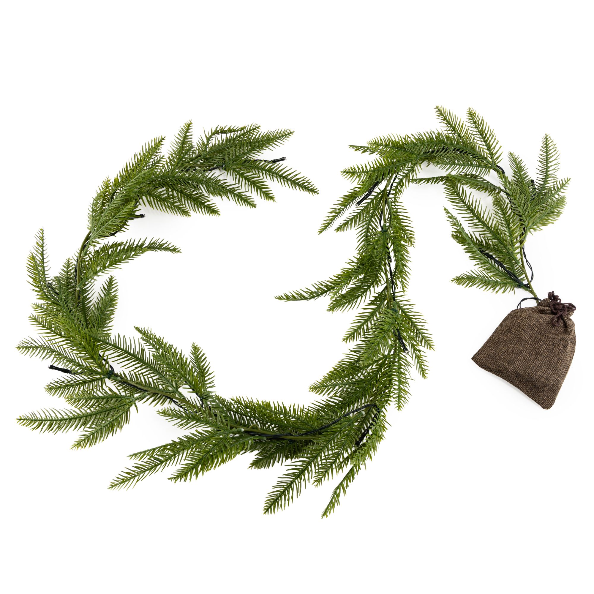 LUMIDA Xmas LED-Girlande Grünzweige outdoorgeeignet Timer, Länge 150cm