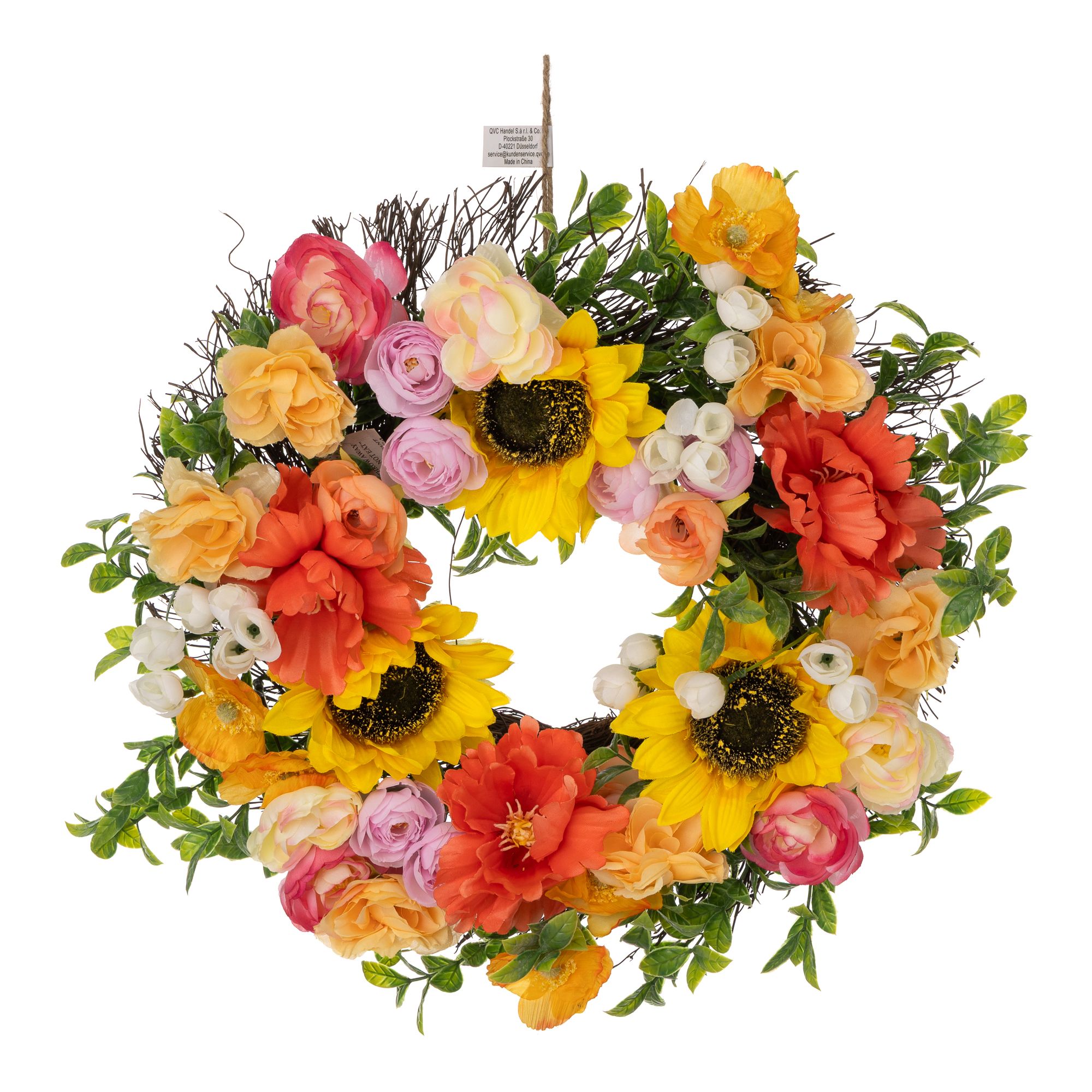 ABELLA Flora künstl. Blumenkranz Sommerblumen Ø 40cm