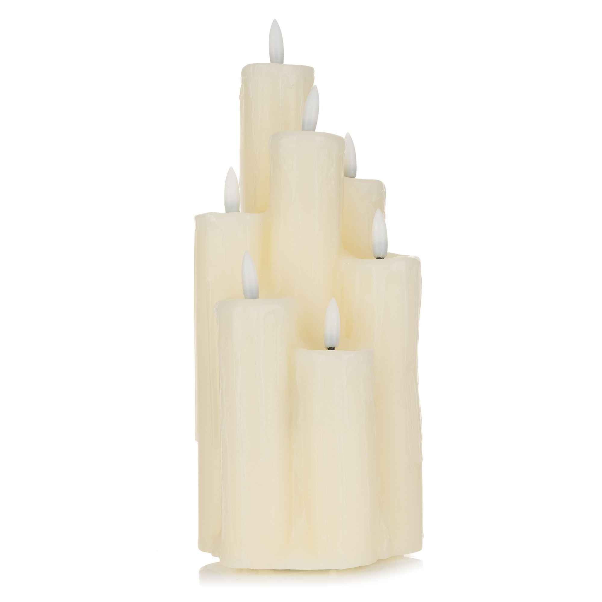 ELAMBIA LED-Kerze 7in1 verschmolzen Flamme Luma, Timer Höhe 27cm