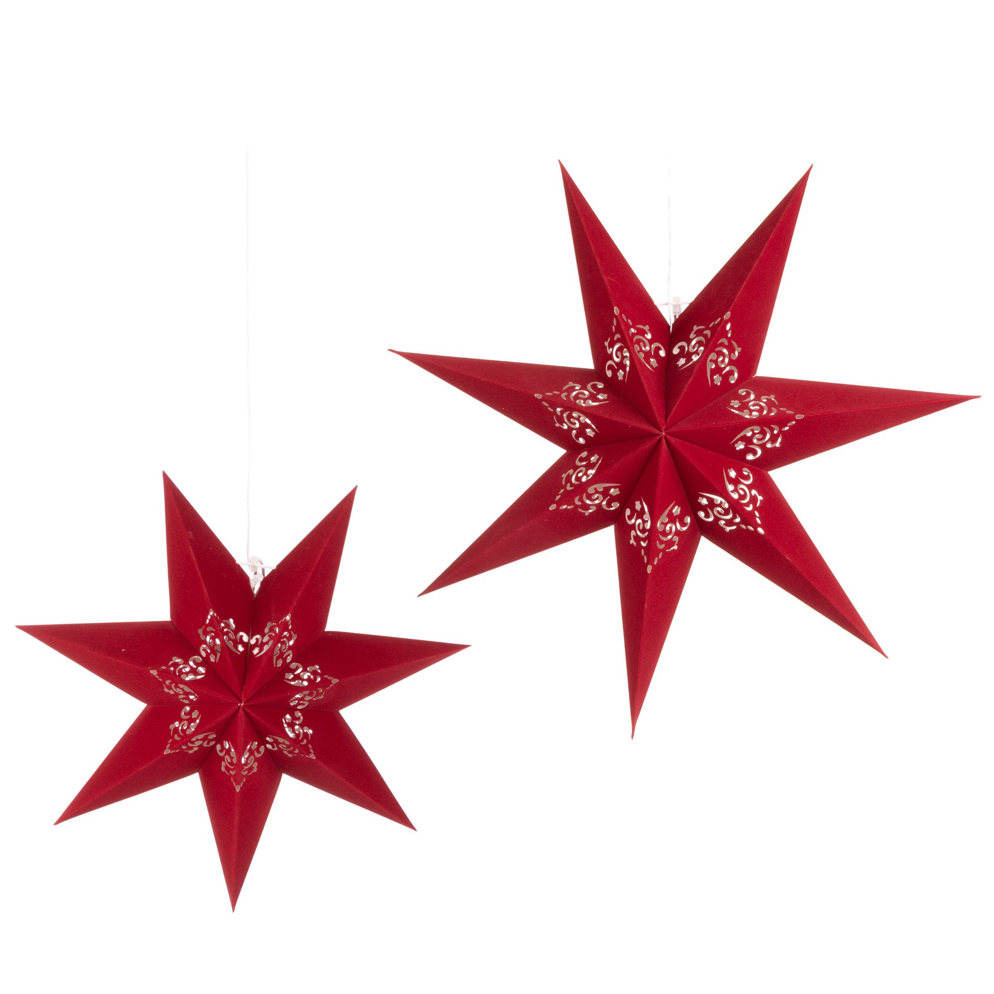 LUMIDA Xmas LED-Papierstern Netzbetrieb 6h-Timerfunktion 2 Stück