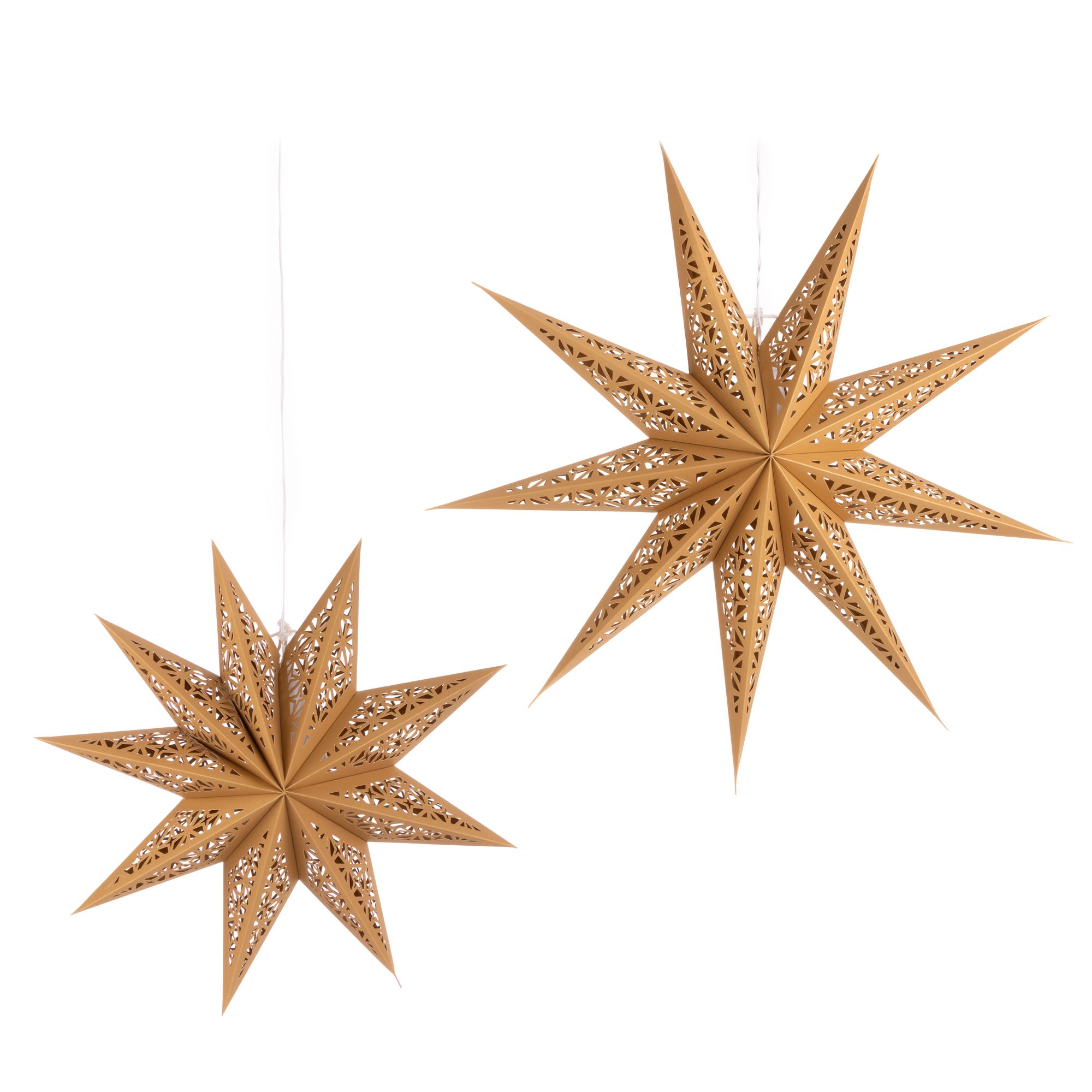 LUMIDA Xmas LED-Papierstern Netzbetrieb 6h-Timerfunktion 2 Stück