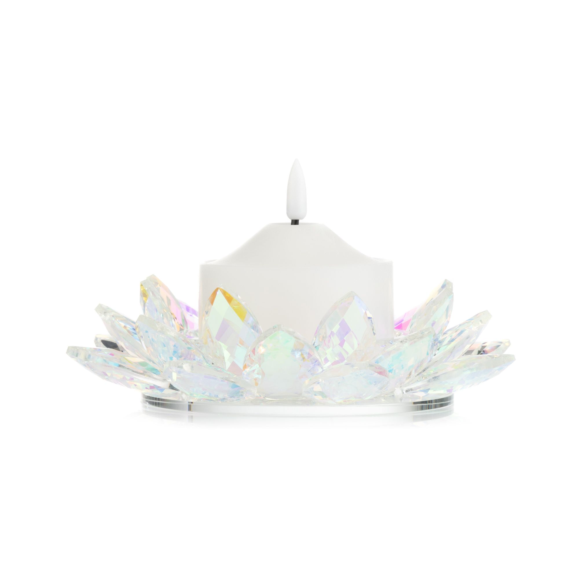 ELAMBIA LED-Kerze inkl. Kerzenhalter Kristall-Optik Höhe 5,5cm