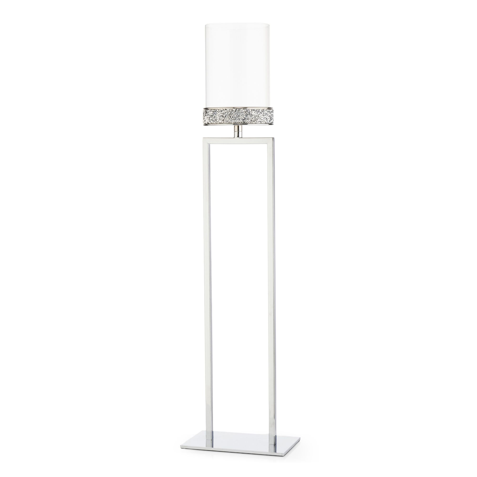 ELAMBIA Kerzenhalter Metall & Glas Strassstrein-Rand Größenauswahl