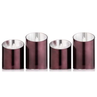 ELAMBIA 4 LED-Kerzen mit Wachsspiegel im Glaskörper je 2x H 10, 12,5 cm