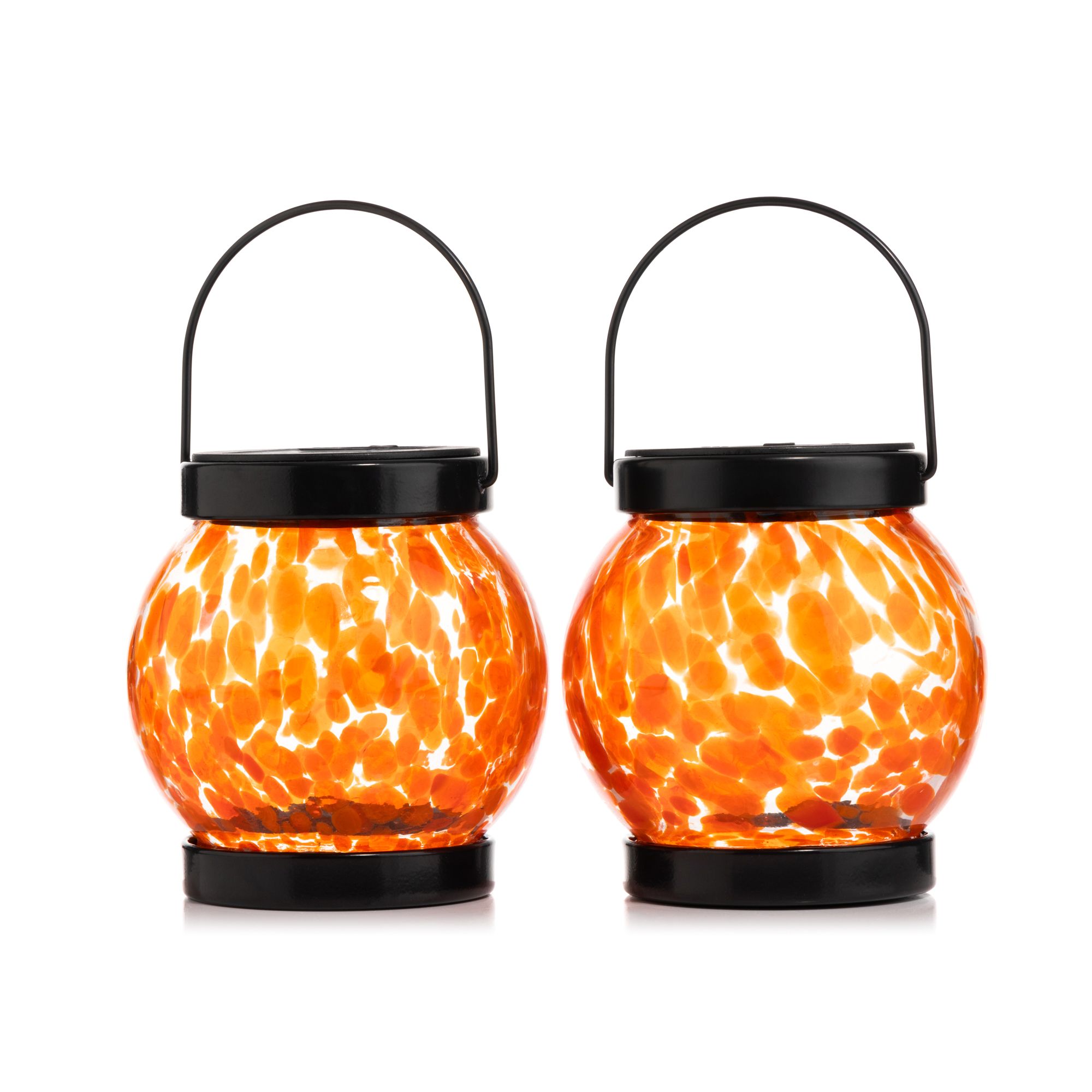 LUMIDA Garden 2 Solar-Laternen Designglas warmweiße LED Ø 12,5cm, Höhe 12cm
