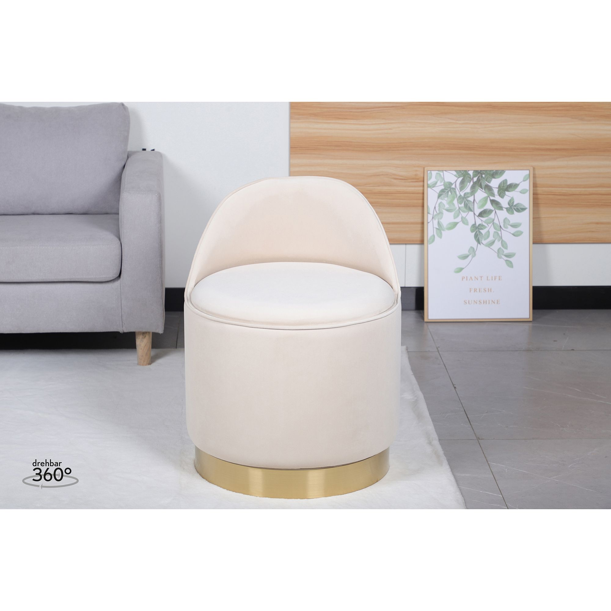 KAYOOM Hocker VIKTOR drehbar Bezug Samt-Optik inkl. Stauraum
