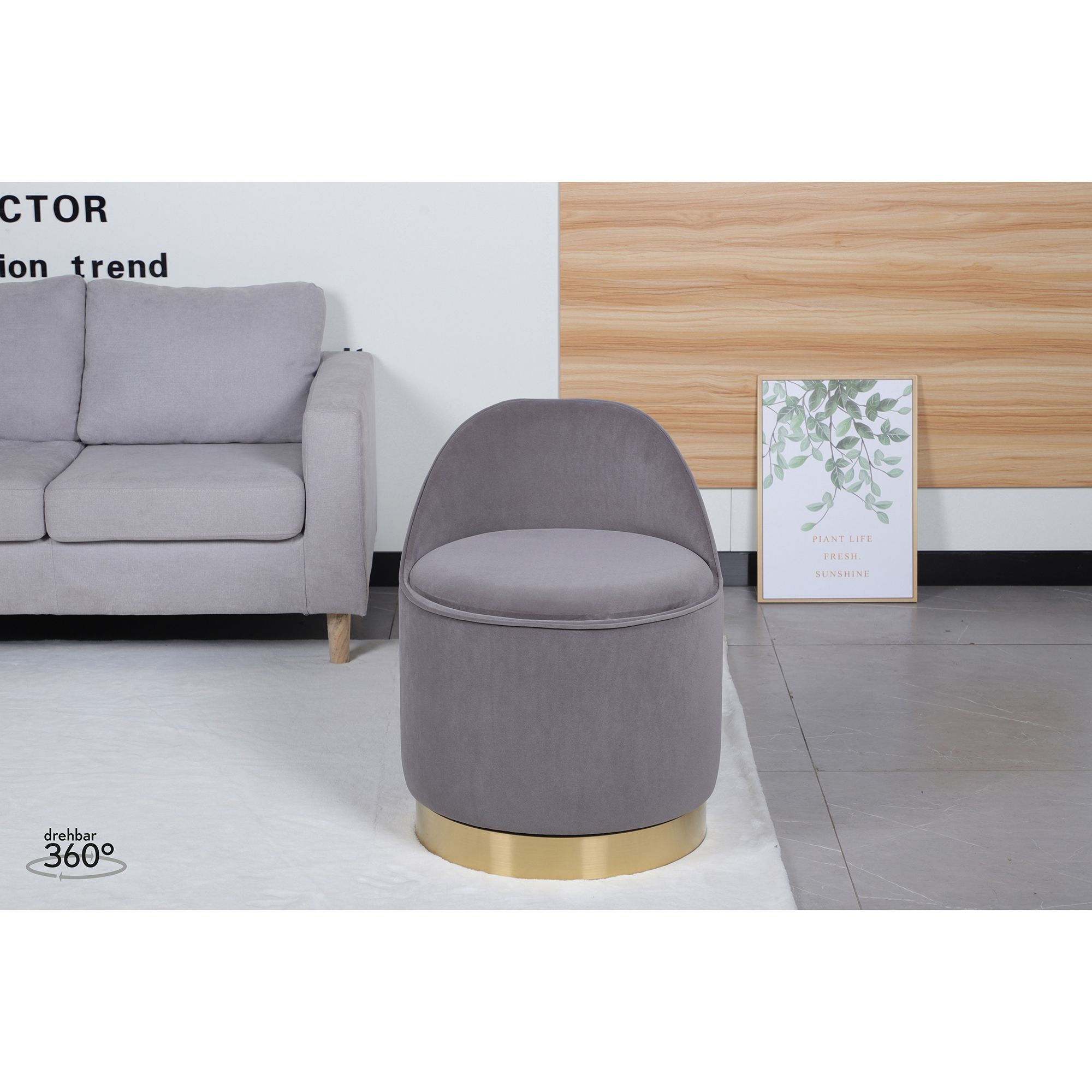 KAYOOM Hocker VIKTOR drehbar Bezug Samt-Optik inkl. Stauraum