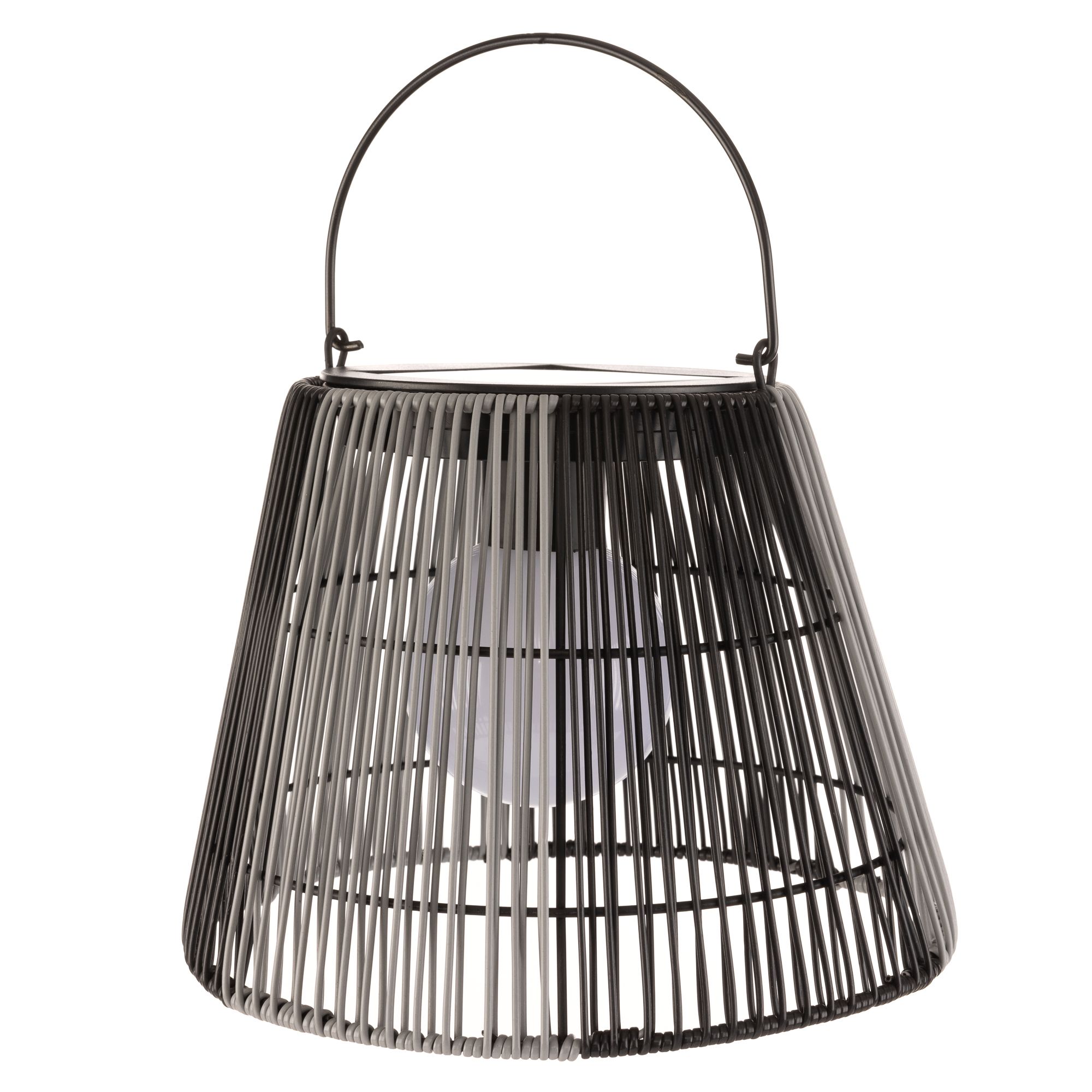 LUMIDA Garden Solar-Laterne Kunststoff-Geflecht zum Hängen Höhe 22cm, Ø 27cm