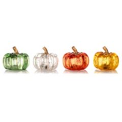 LUMIDA Casa 4 LED-Dekokürbisse Farbmix-Set 5h-Timerfunktion Höhe 7,5cm, Ø 8,5cm