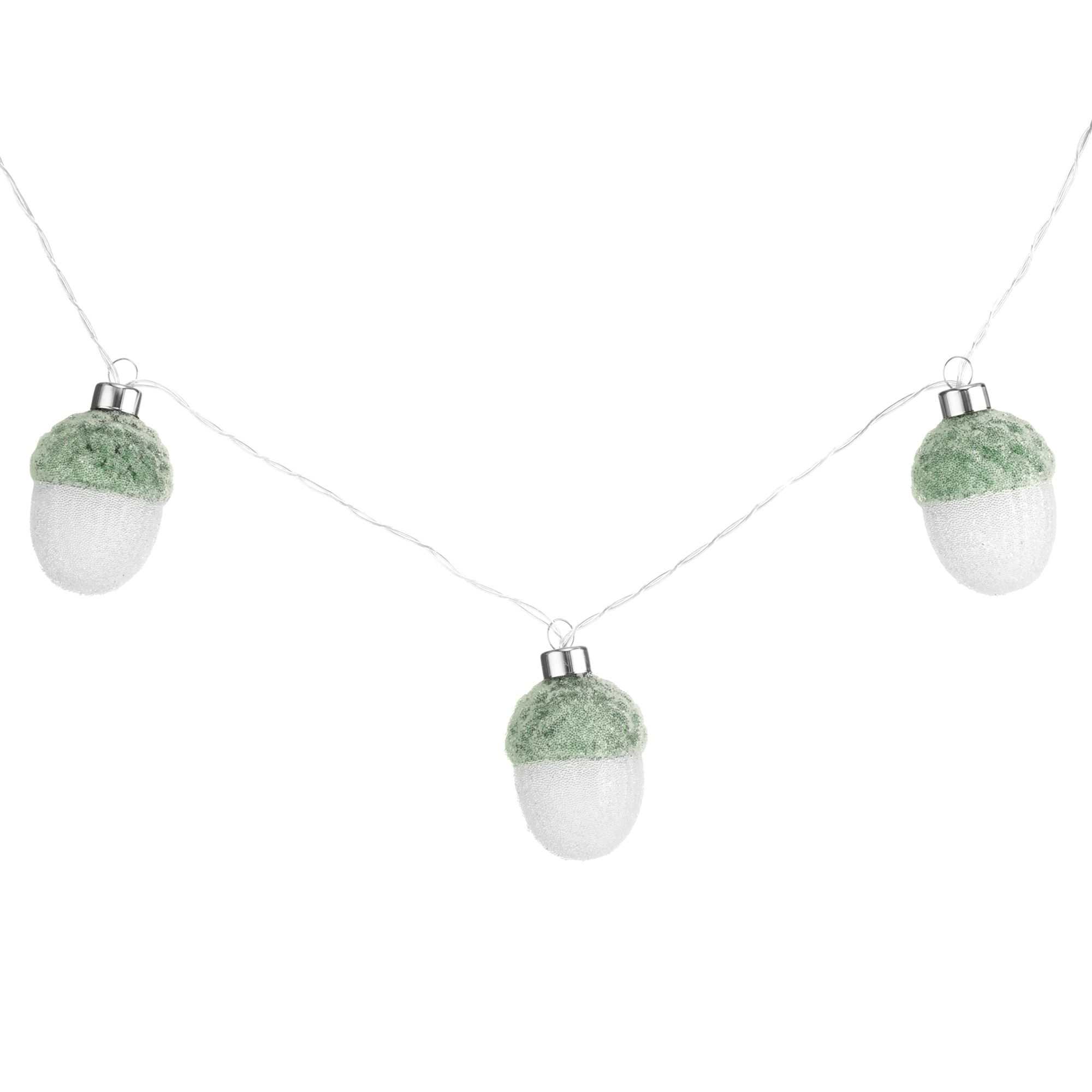 LUMIDA Casa LED-Lichterkette 10 Glas-Eicheln 5h-Timerfunktion Gesamtlänge 202cm