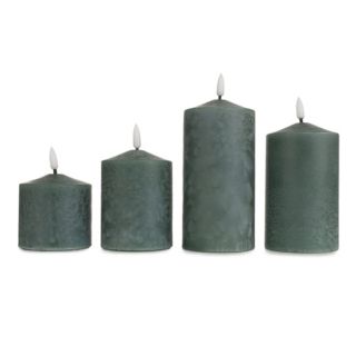 ELAMBIA 4 LED-Kerzen Eislack-Finish Dual-Timer H.10, 12,5, 15 & 17cm