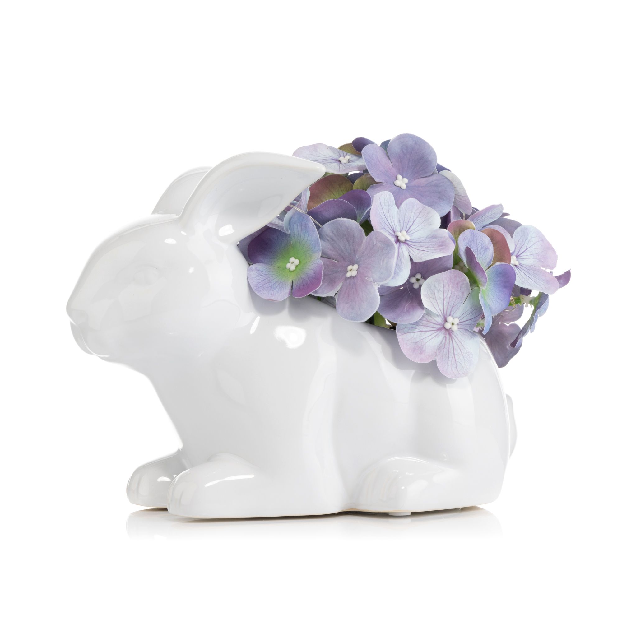 LUMIDA Flora künstl. Arrangement Hortensie in Häschen-Gefäß Höhe ca. 18cm