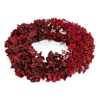 ABELLA Flora künstl. Dekokranz Hortensien & Beeren 4 Stabkerzenhalter Ø 50cm