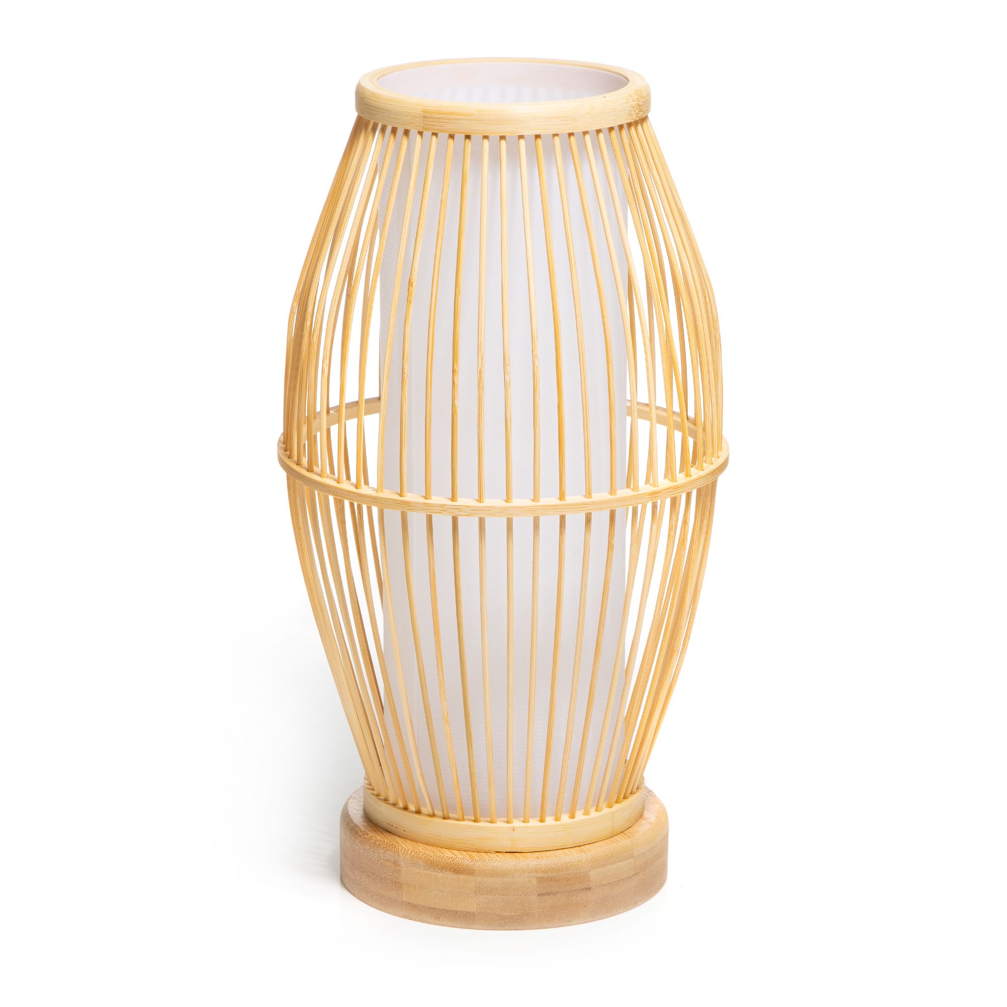 LUMIDA Casa LEDBambusLaterne HolzStandfuß 5hTimerfunktion Höhe 32cm