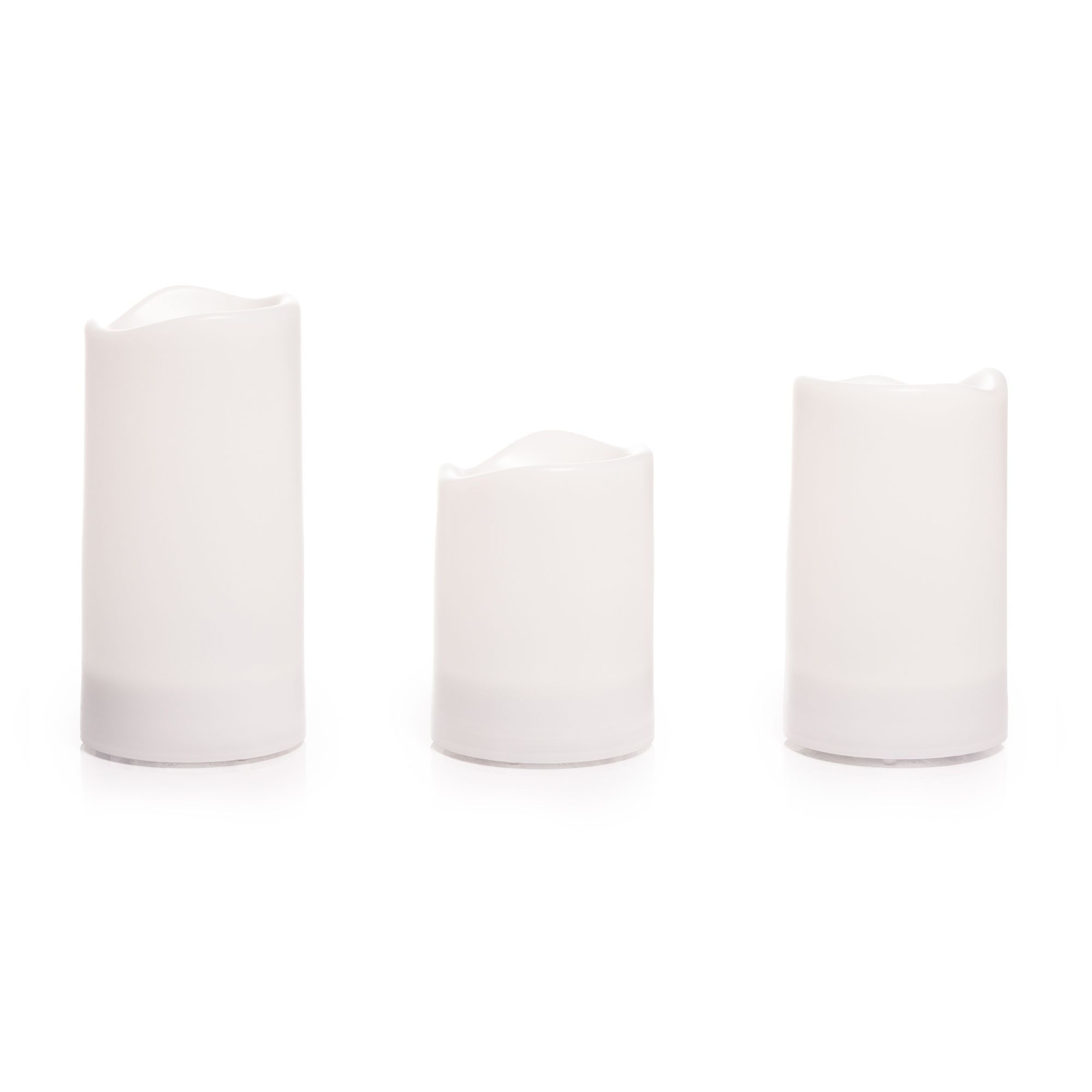 ELAMBIA outdoor 3 LED-Solarkerzen gewellter Rand Bubble-Flamme Größenauswahl