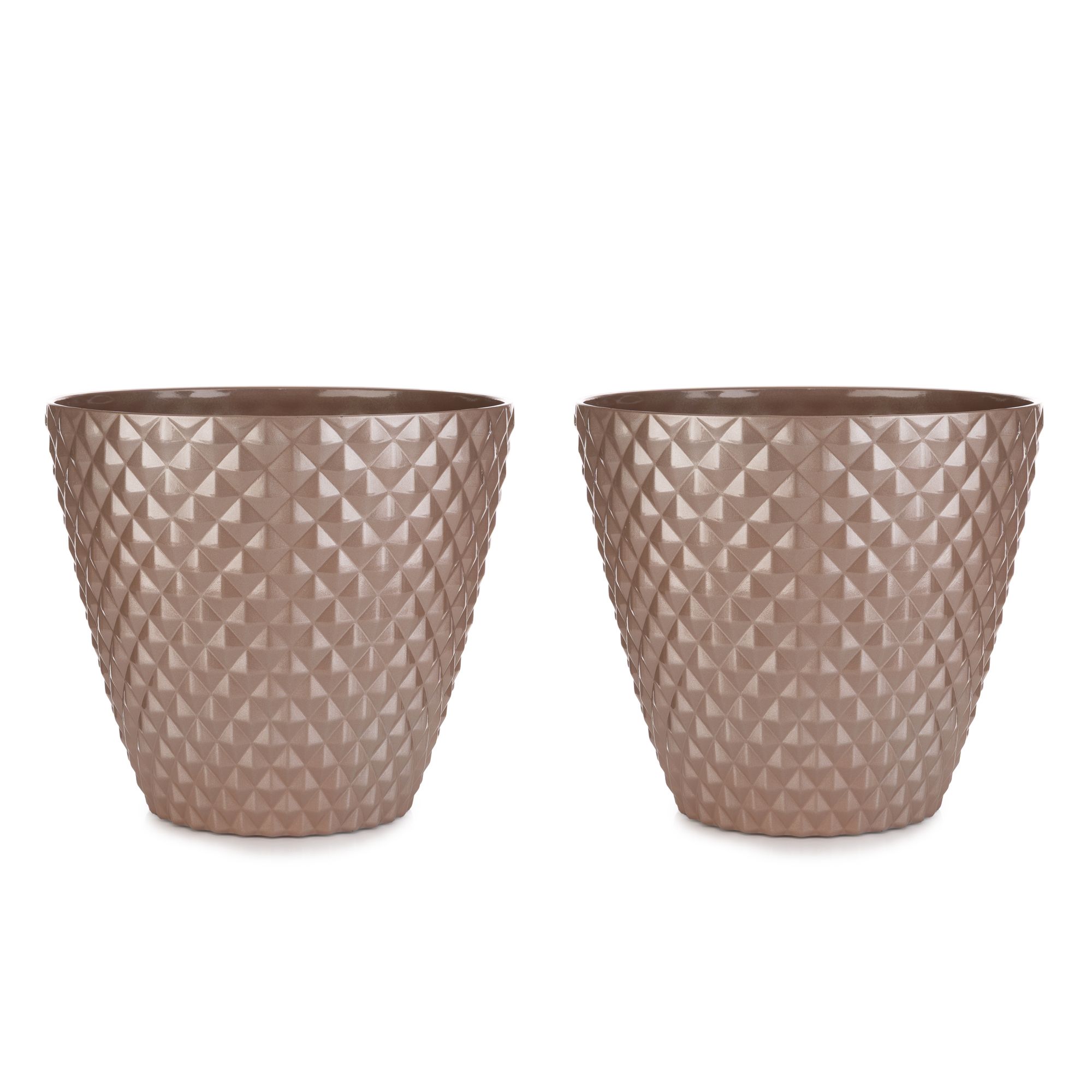 ABELLA Garden Pflanzkübel Perlmutt-Optik Kunststoff Höhe 35cm, Ø 40cm