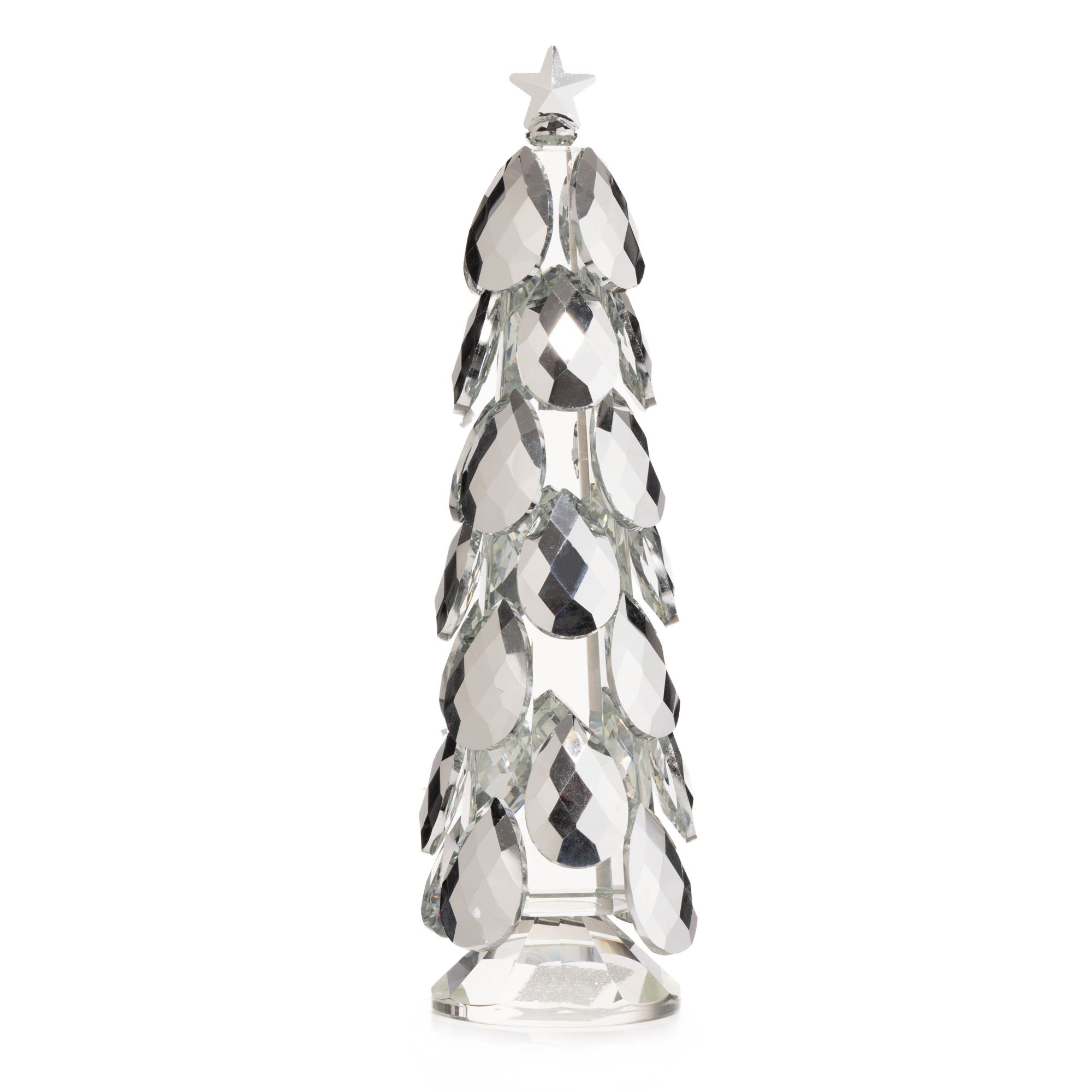 ABELLA Xmas Deko-Tannenbaum Kristall-Glas Ø 9cm, Höhe 28cm