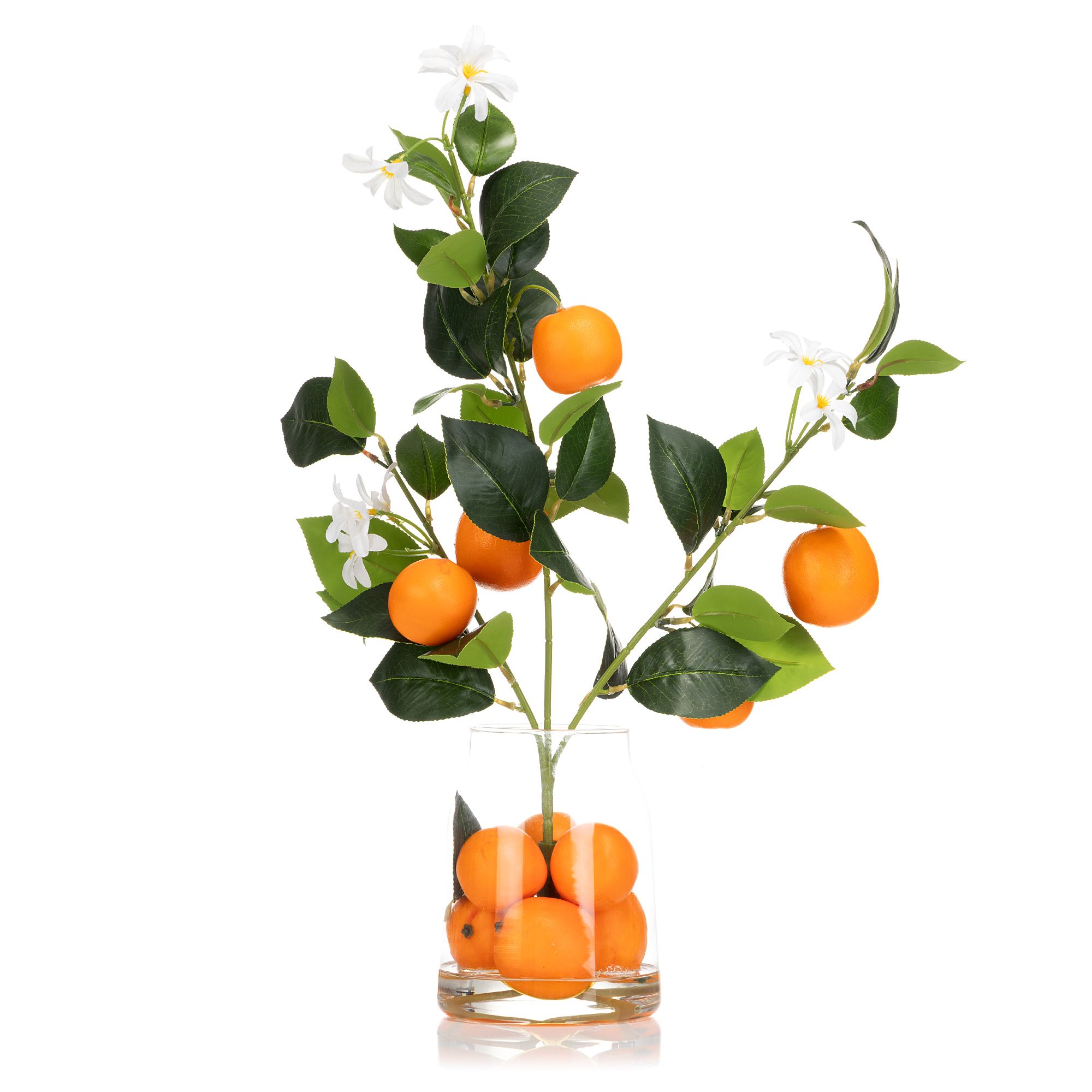 LUMIDA Flora künstl. Arrangement Frucht-Stiele in Glasvase Höhe ca. 55cm