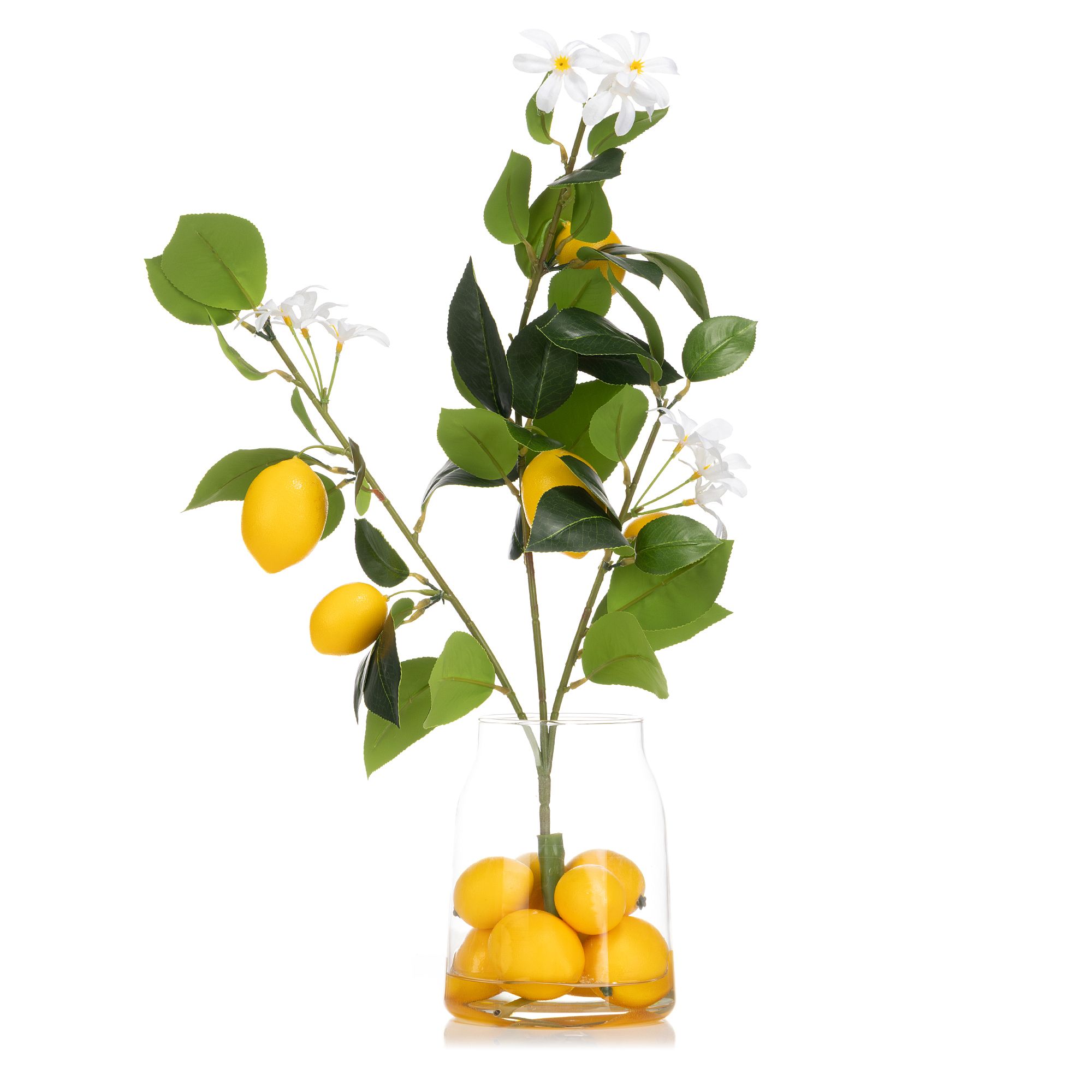LUMIDA Flora künstl. Arrangement Frucht-Stiele in Glasvase Höhe ca. 55cm