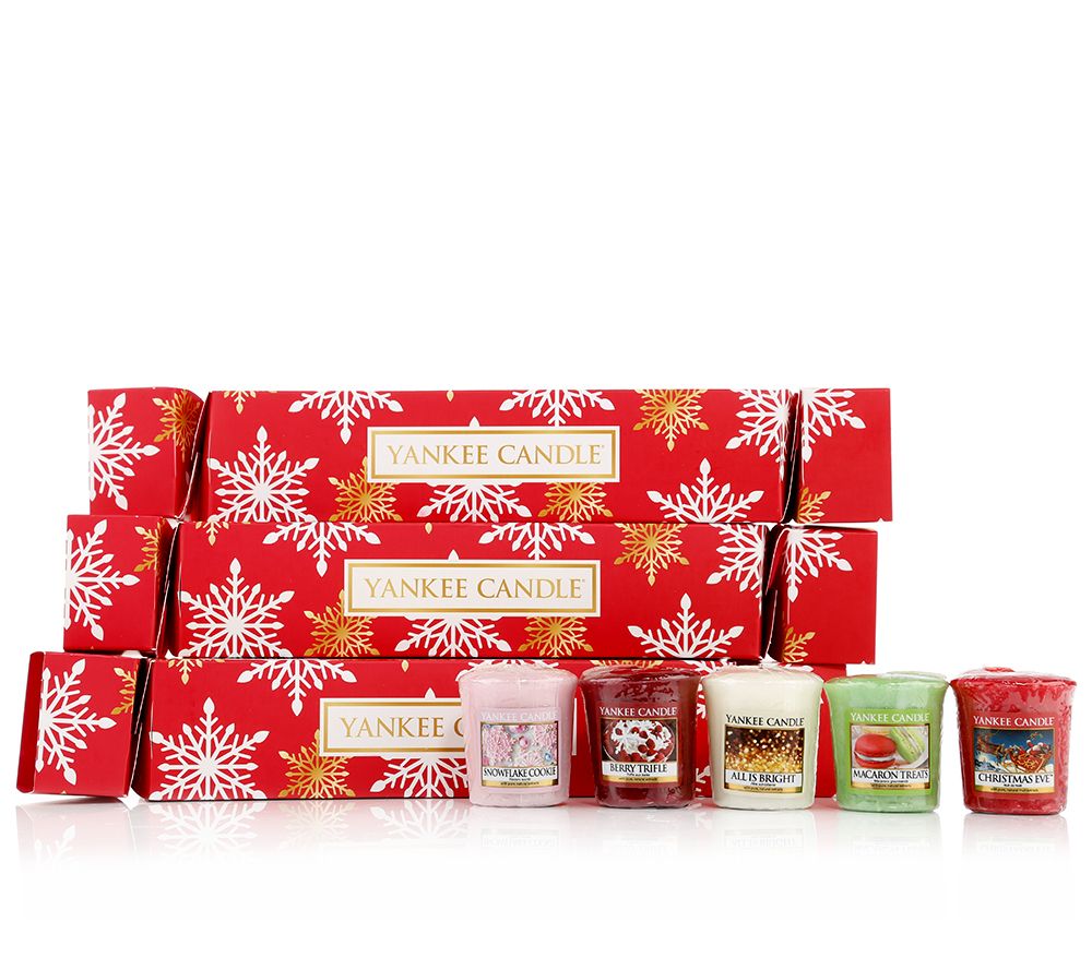 Yankee Weihnachten 2022 YANKEE CANDLE 4 Votive Cracker Weihnachten Edition 2017 20tlg. QVC.de