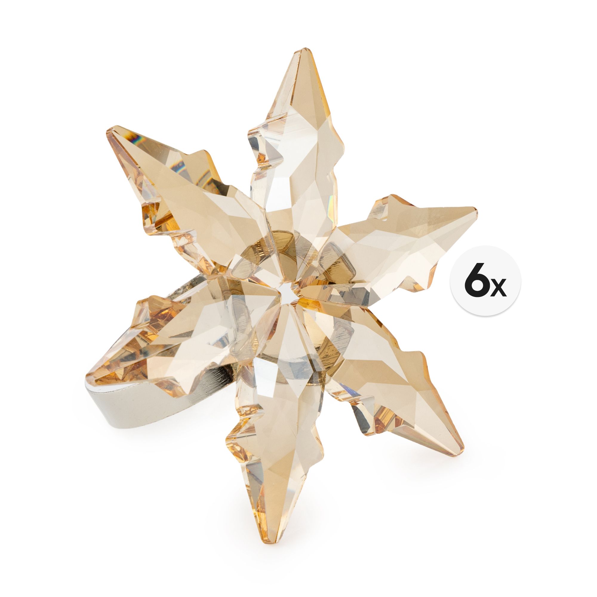 ABELLA Xmas 6 Servietten-Ringe Kristallglas-Optik Ø 6,7cm