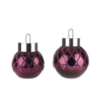 LUMIDA Xmas 2 XL-Dekokugeln Perlendesign 50 warmweiße LEDs Höhe 20cm & 25cm