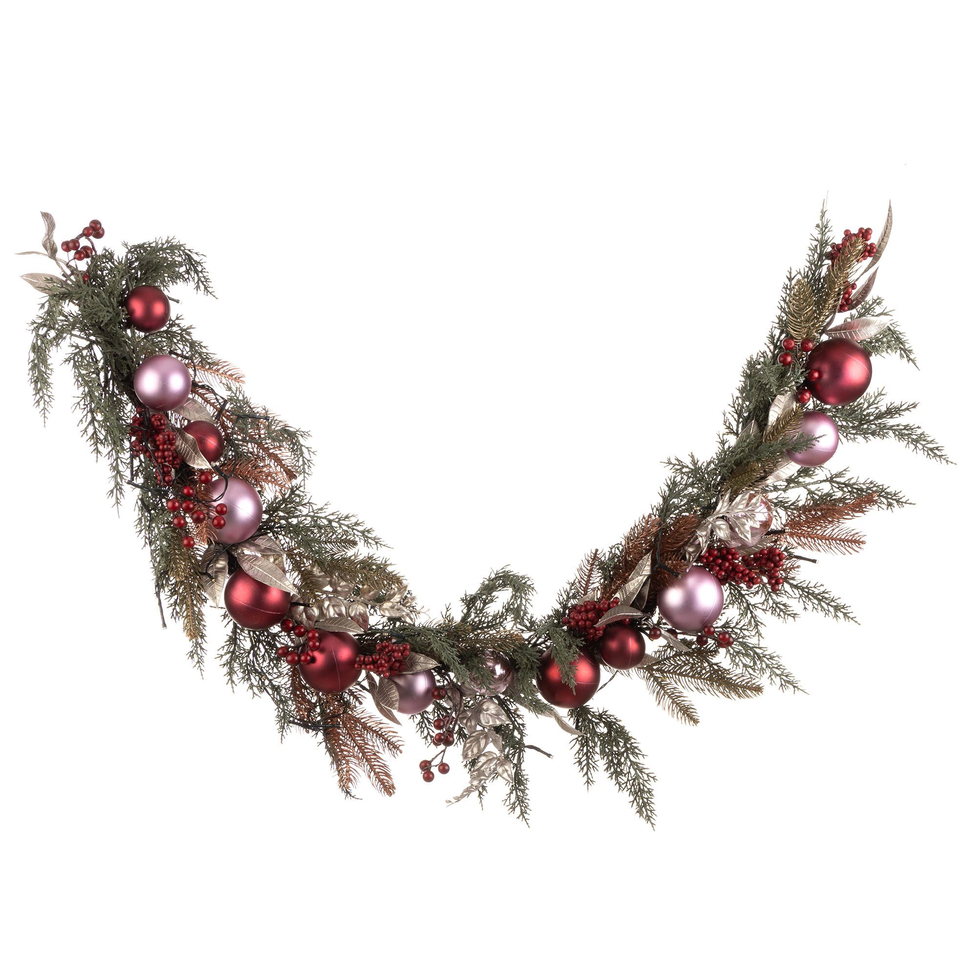 LUMIDA Xmas LED-Dekogirlande mit Kugeln 6h-Timerfunktion Länge 120cm