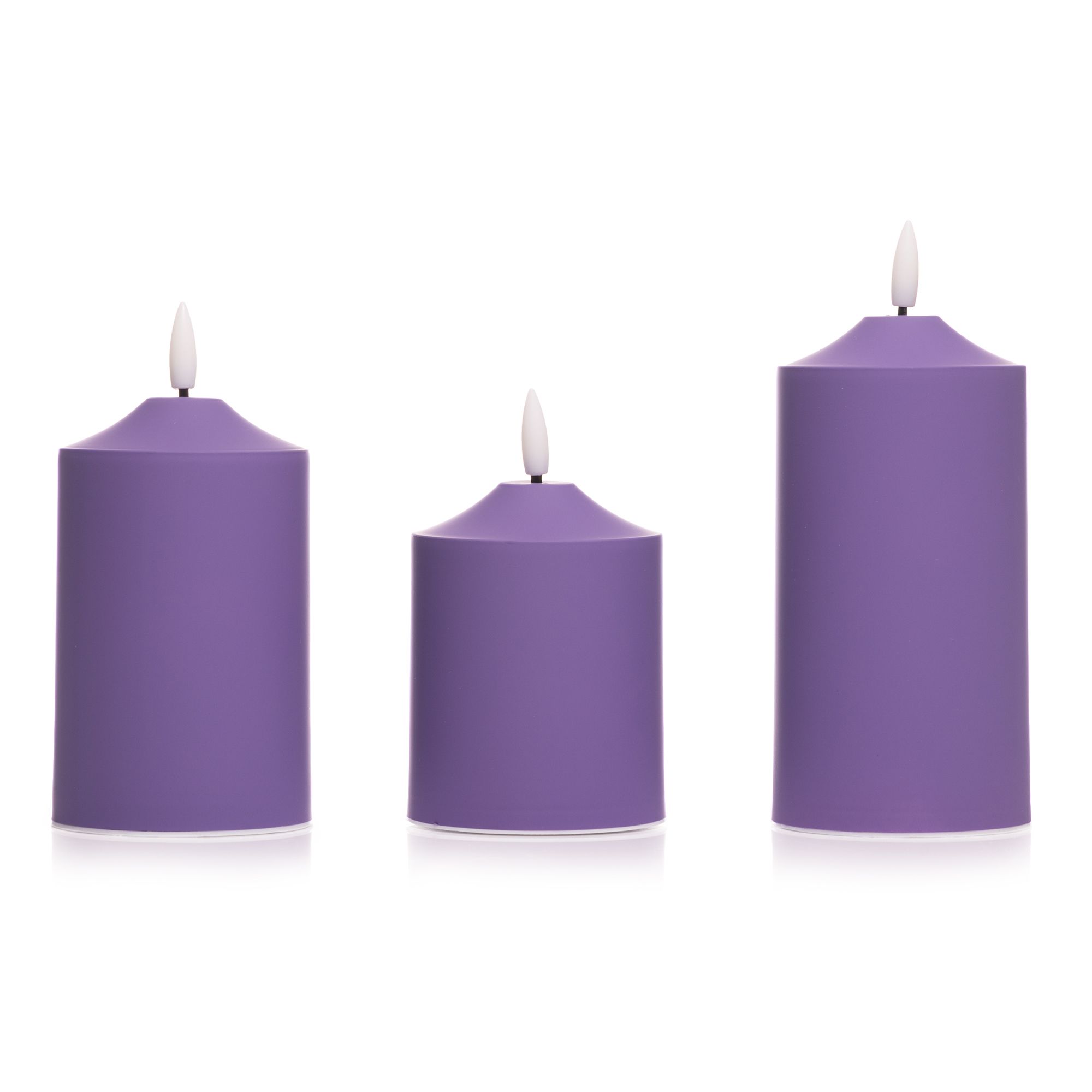 ELAMBIA outdoor 3 LED-Kerzen Wachs-Realtouch Flamme Luma, Timer Höhe 10, 12,5 & 15cm
