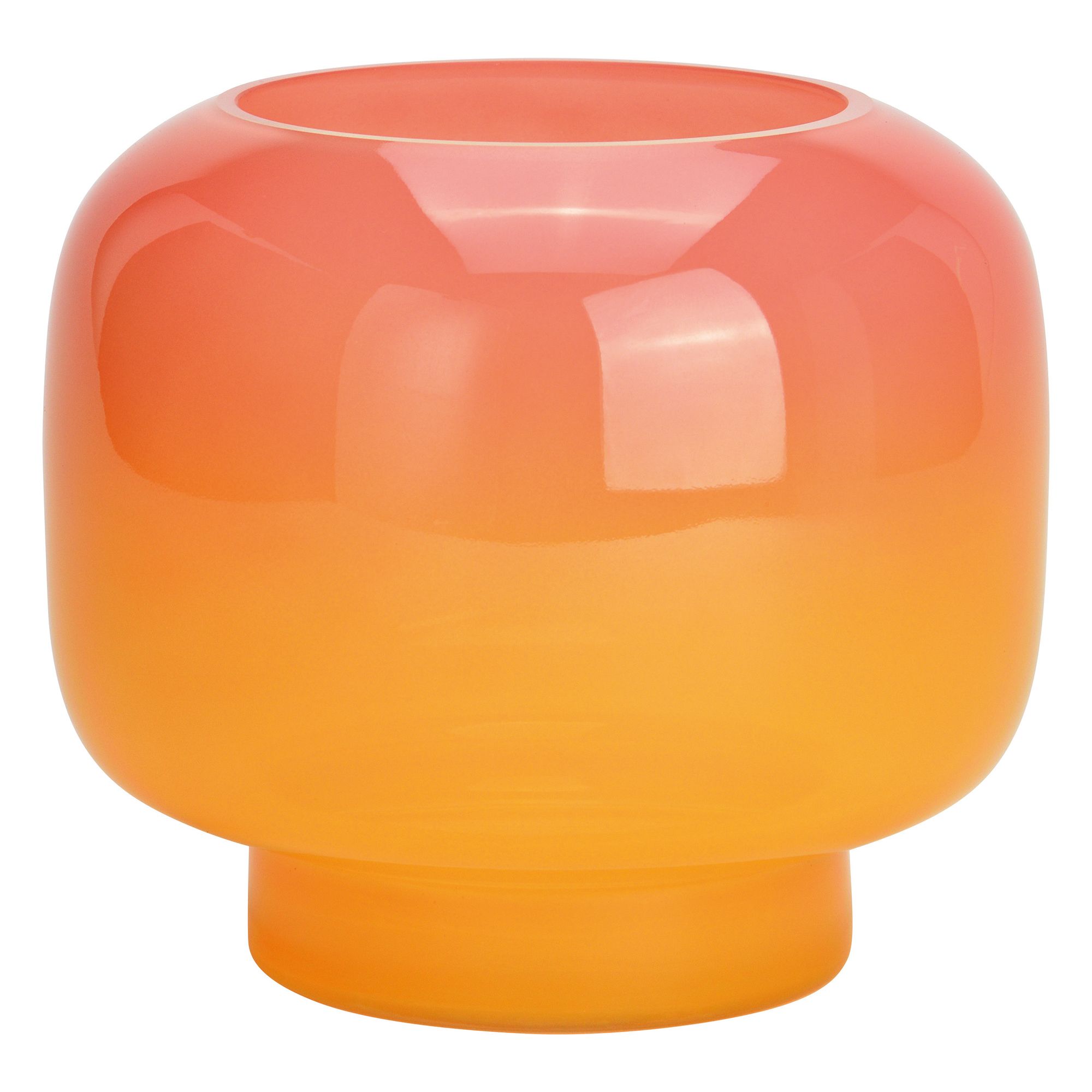 ABELLA Flora Glas-Vase 2-farbig bauchige Form Höhe 14cm, Ø 15cm