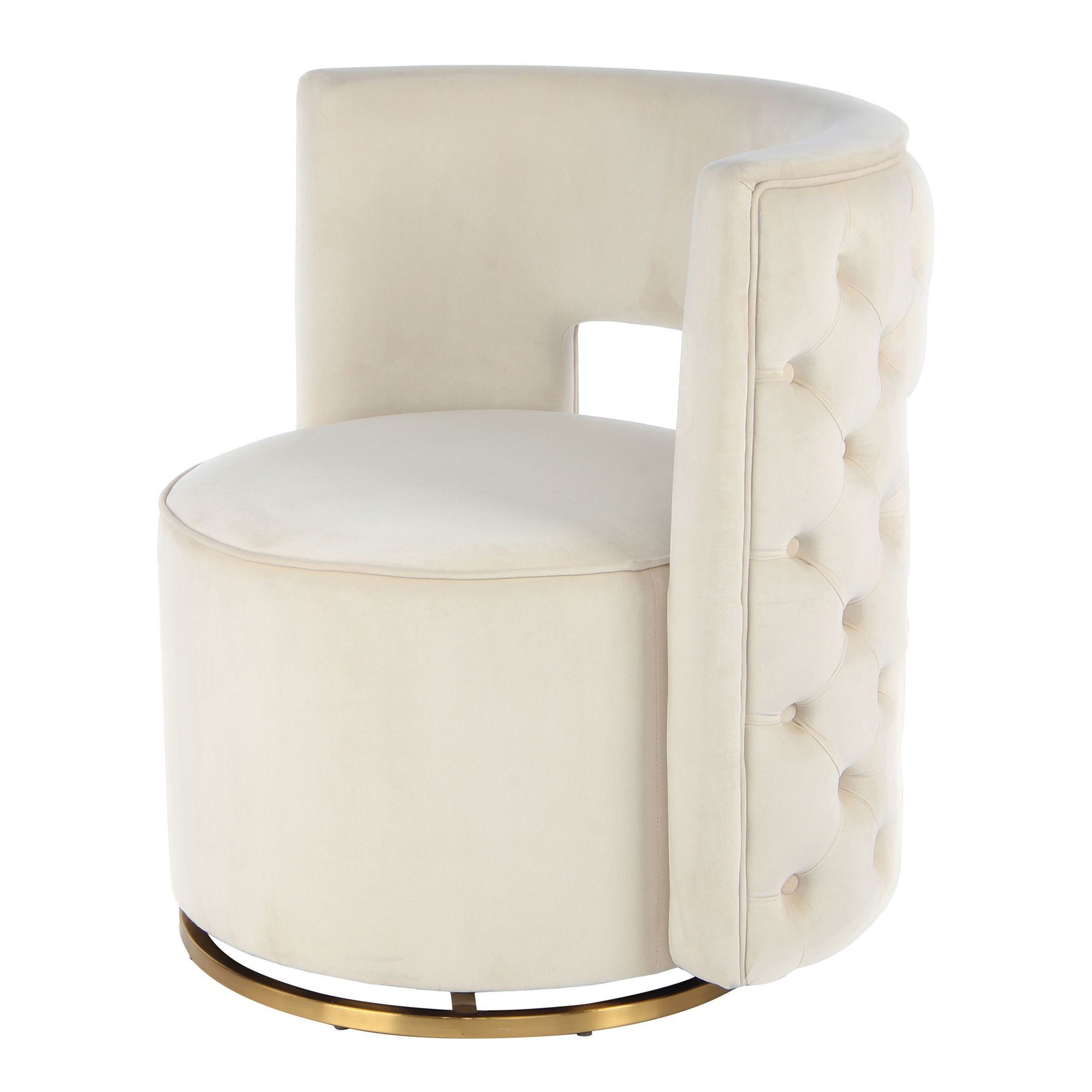 KAYOOM Sessel Beverly Samtbezug gesteppter Rücken drehbar