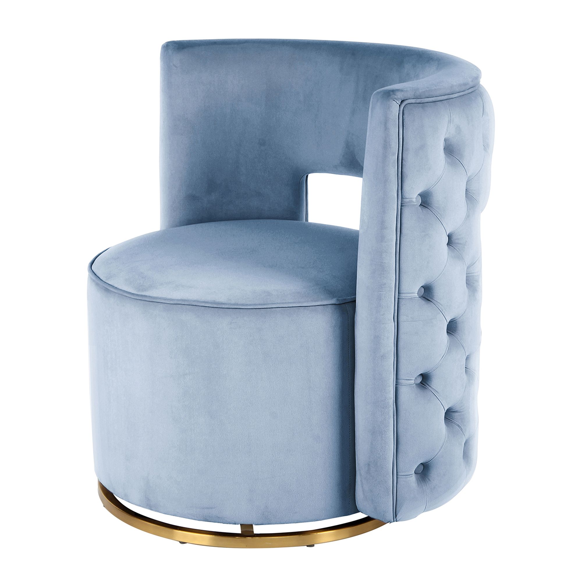 KAYOOM Sessel Beverly Samtbezug gesteppter Rücken drehbar