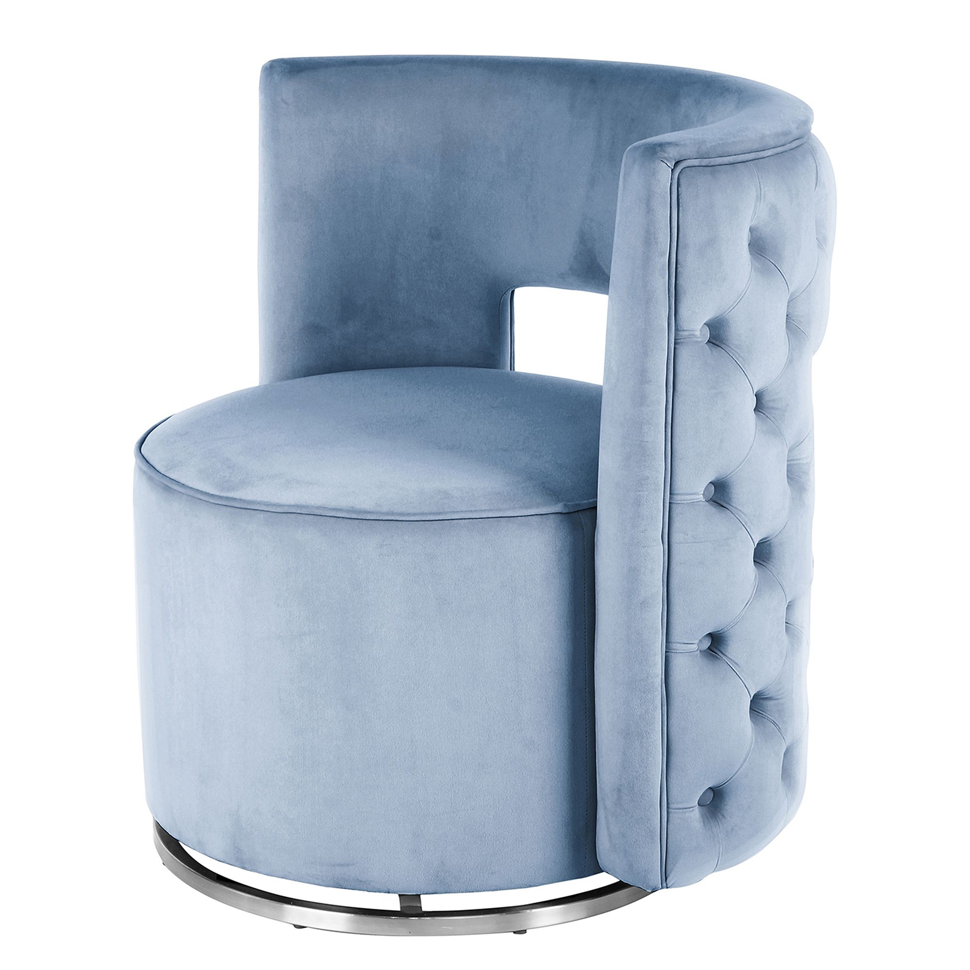 KAYOOM Sessel Beverly Samtbezug gesteppter Rücken drehbar