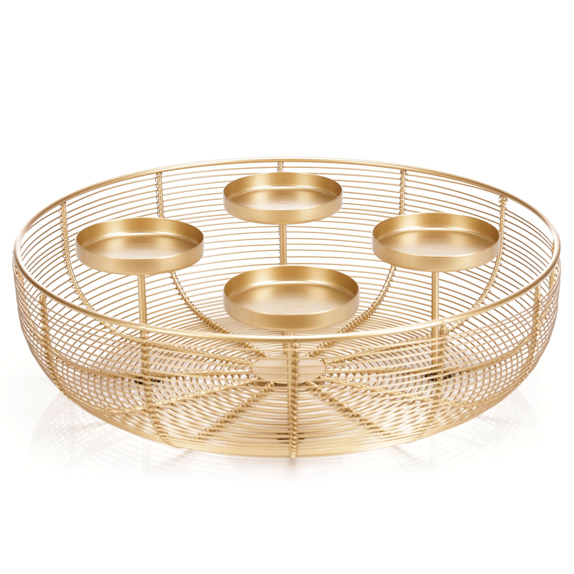 ELAMBIA Metall-Kerzenhalter für 4 Kerzen max. Ø 8cm 36x36x10cm