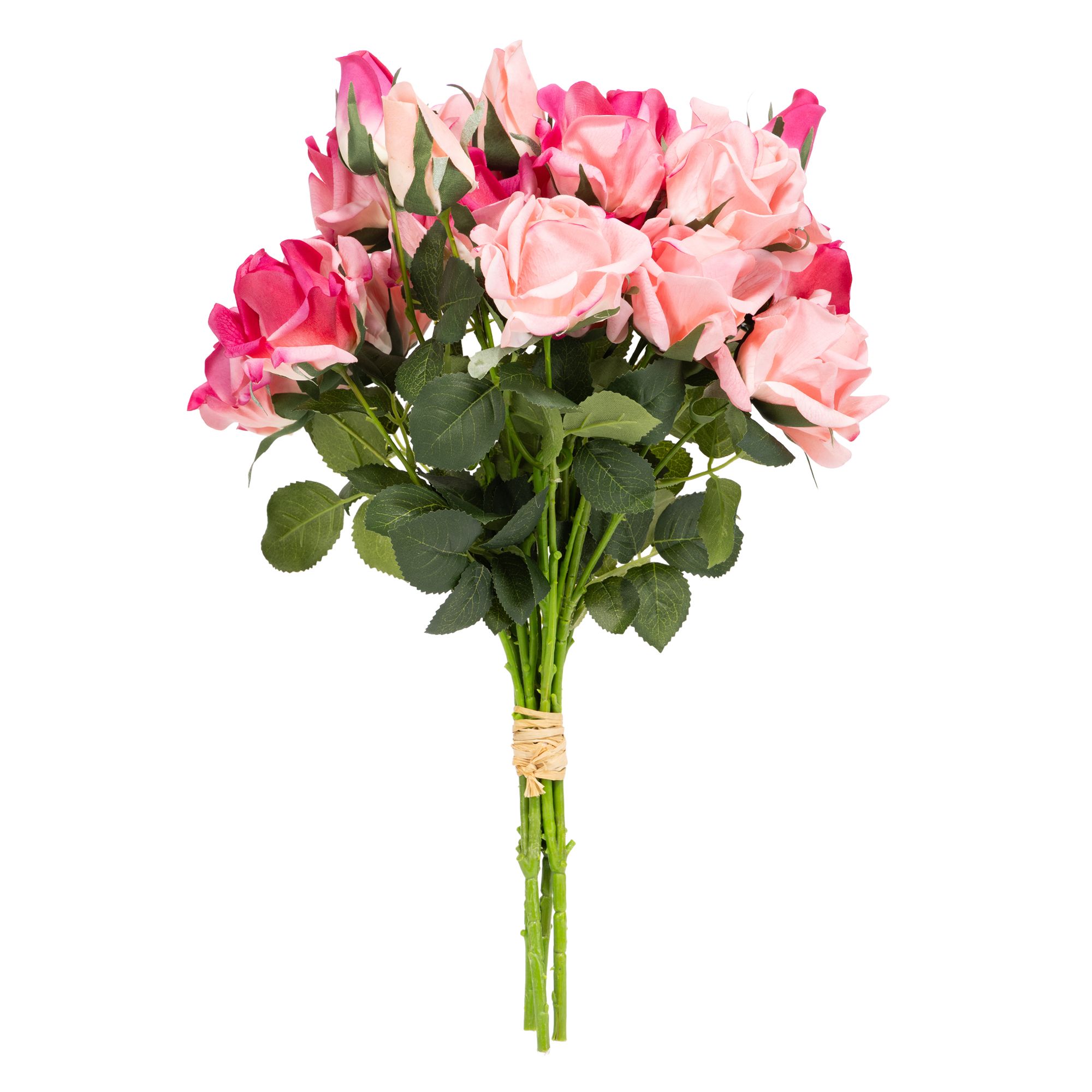 ABELLA Flora künstl. Bouquet Rosenblüten Realtouch Pink-/Rosatöne Höhe 50cm, Ø 30cm