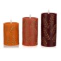 ELAMBIA 3 LED-Kerzen Zweig-Ornamente Flamme Luma, Timer H. 12,5, 15 & 17,5cm
