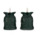 ELAMBIA 2 LED-Kerzen Geschenkesack Flamme Luma, Timer Höhe 10,5cm