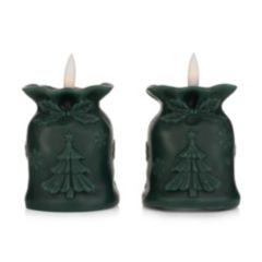 ELAMBIA 2 LED-Kerzen Geschenkesack Flamme Luma, Timer Höhe 10,5cm