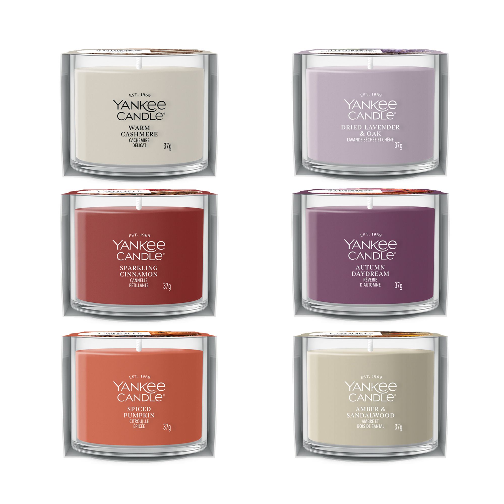 YANKEE CANDLE® Duftkerzen-Set Signature Line 6x Minivotive im Glas Herbst-Düfte, je 37g