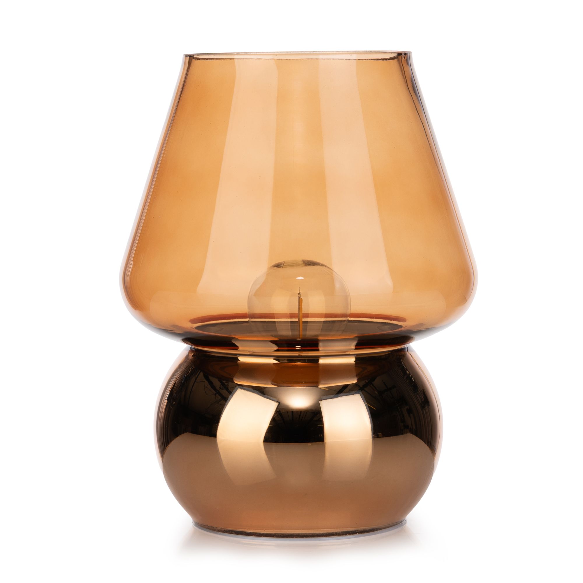 LUMIDA Casa LED-Tischleuchte Glaskörper 5h-Timerfunktion Höhe 19cm, Ø 15cm