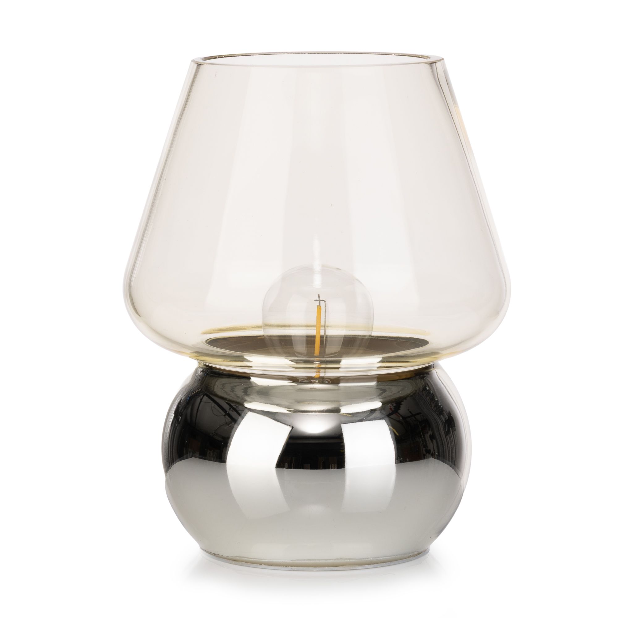 LUMIDA Casa LED-Tischleuchte Glaskörper 5h-Timerfunktion Höhe 19cm, Ø 15cm