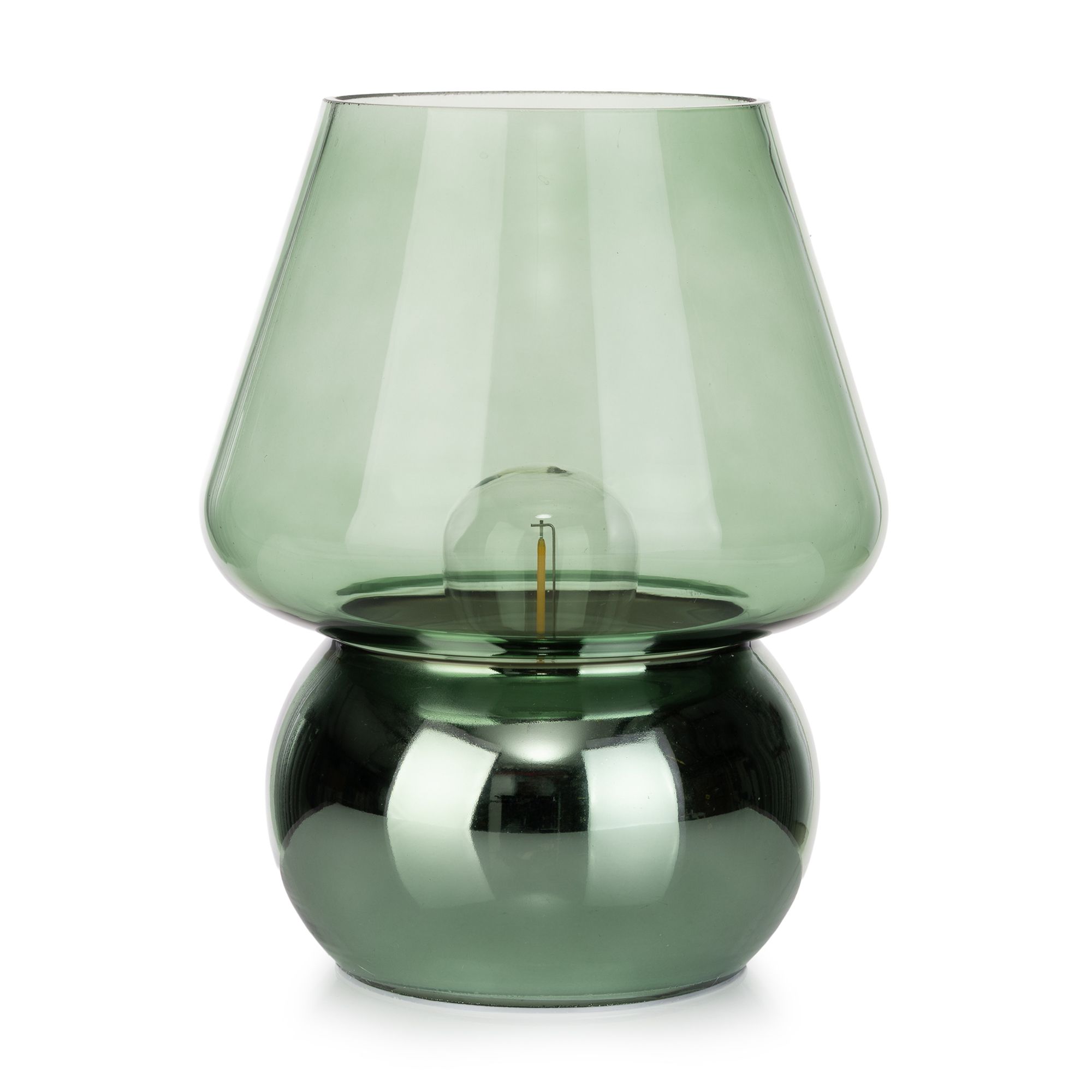 LUMIDA Casa LED-Tischleuchte Glaskörper 5h-Timerfunktion Höhe 19cm, Ø 15cm