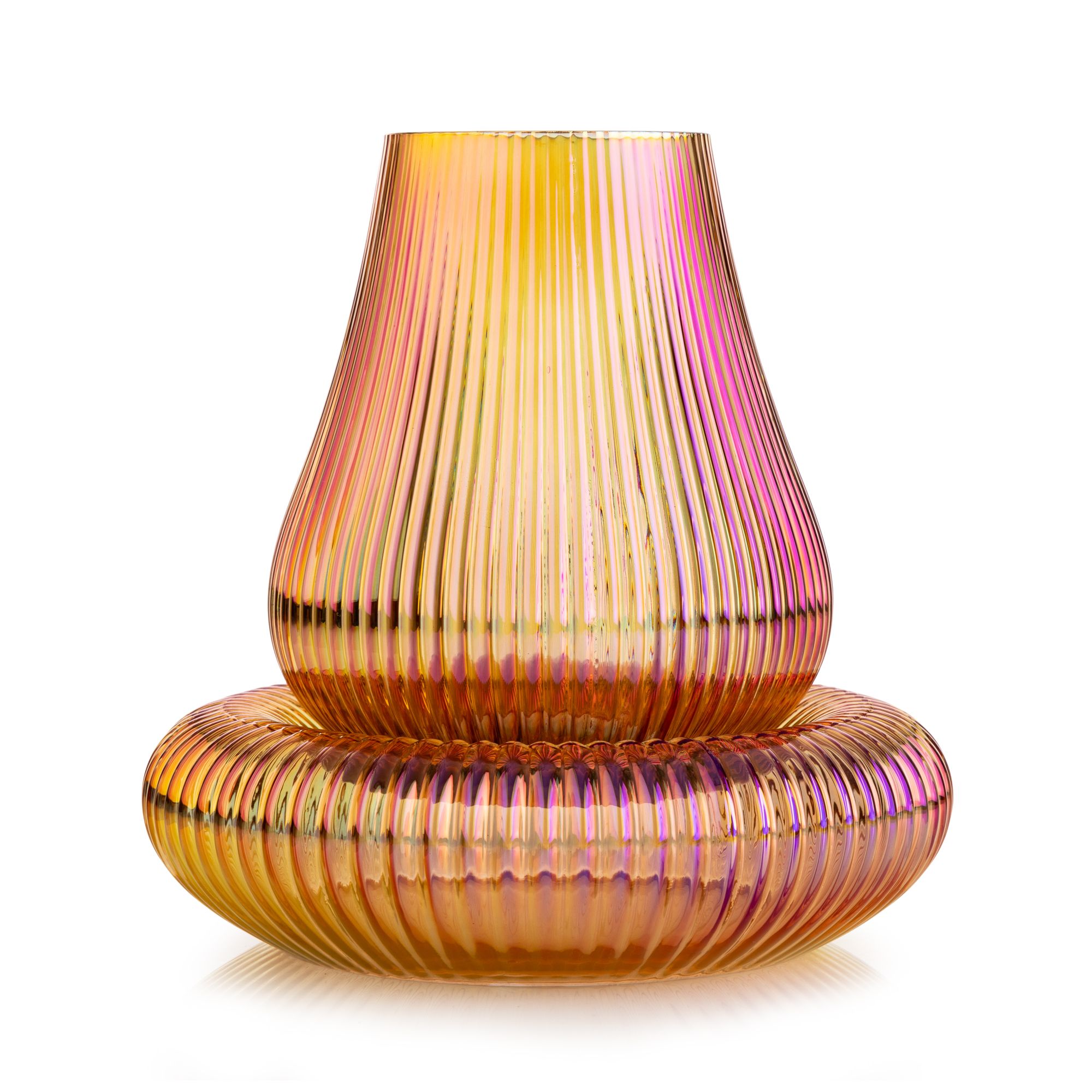 LUMIDA Casa Design-Glasdekoration inkl. Lichterkette multifunktional Höhe 21cm, Ø 22cm