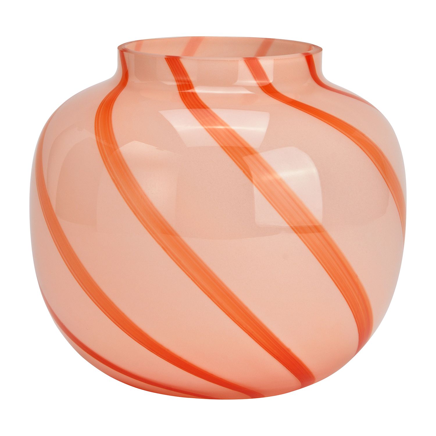 WURM Vase gestreift aus Glas Maße 20x18x20